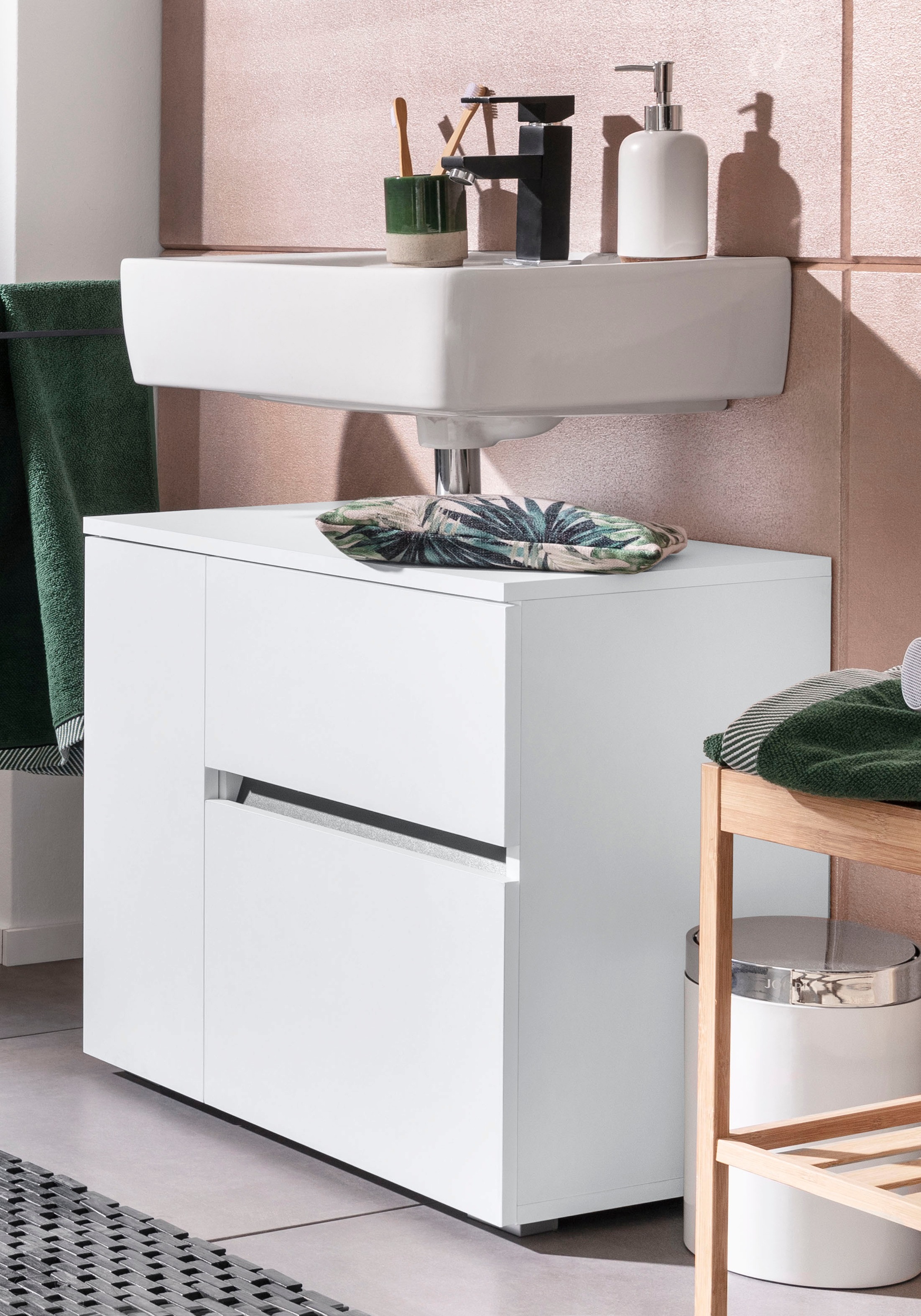 Home affaire Waschbeckenunterschrank Wisla Siphonausschnitt, Push-to-open-F günstig online kaufen