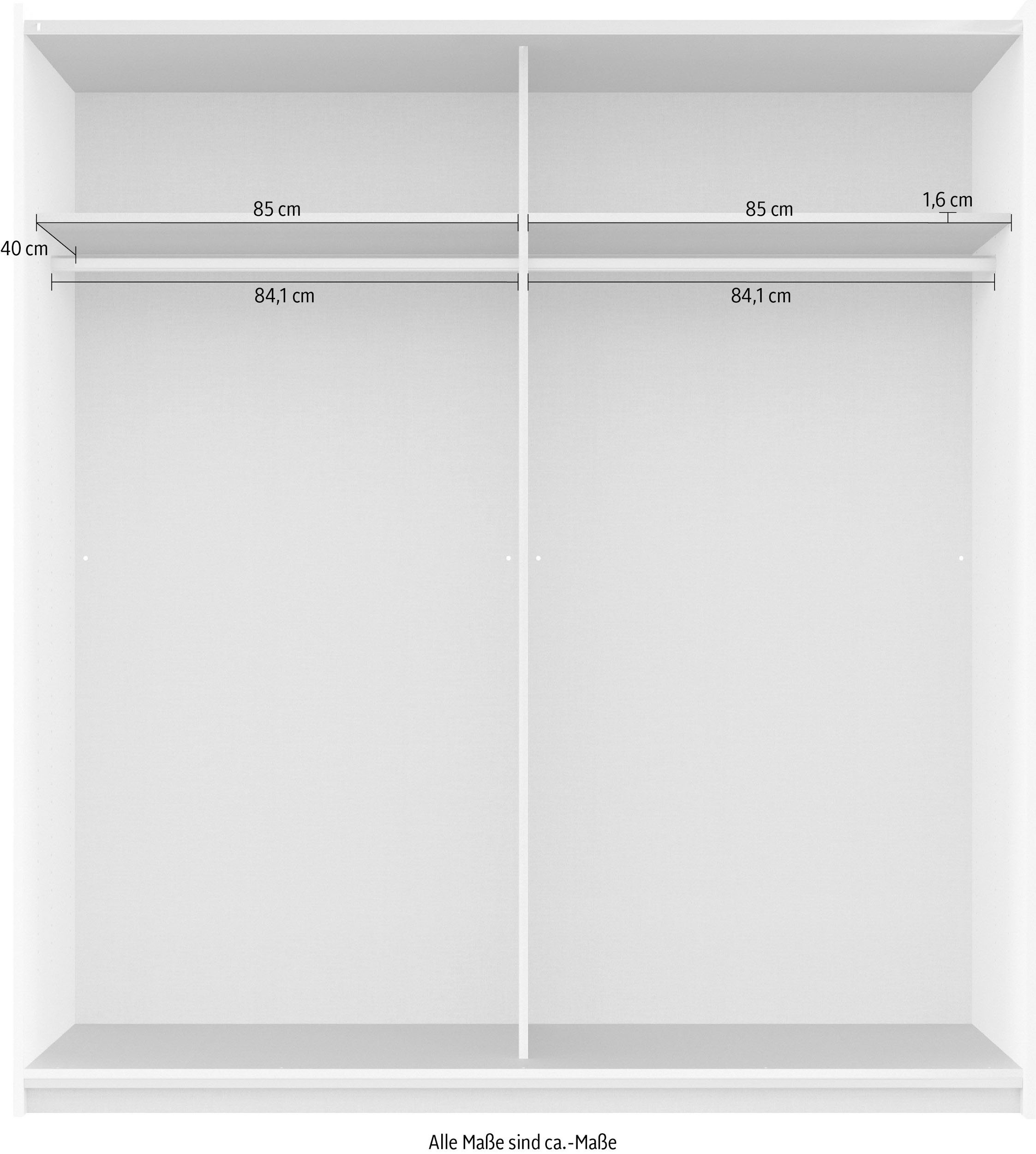 rauch Schwebetürenschrank »Kleiderschrank Schrank Garderobe Kinderzimmerschrank NOOSA«, mit Bauchbinde in Absetzfarbe sowie Metallgriffleisten MADE IN GERMANY