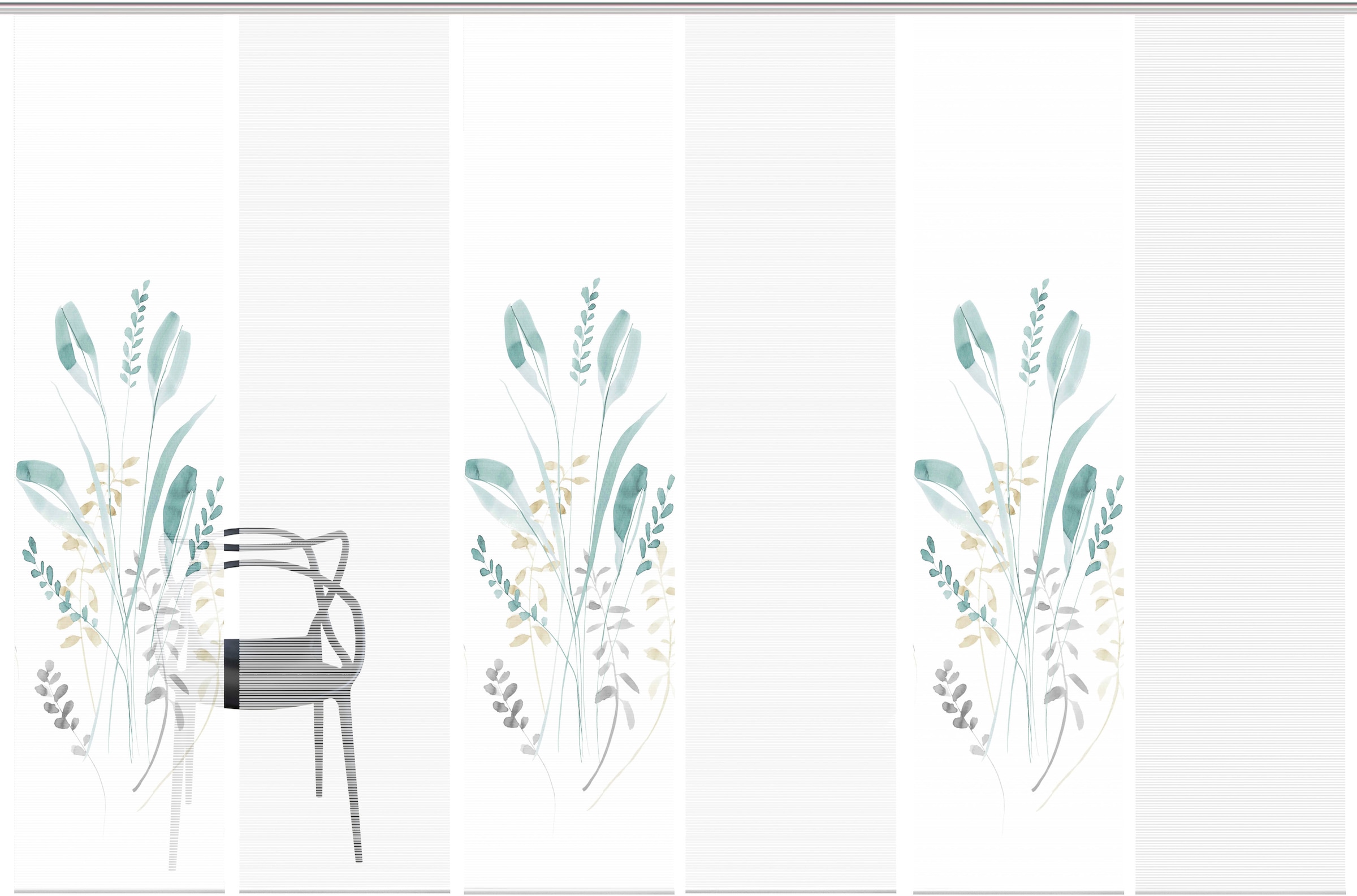 Vision S Schiebegardine »AYENE 6er SET« Paneelwagen 6 Stk. tlg. Schiebevorhang Digidruck 6er Set AYENE