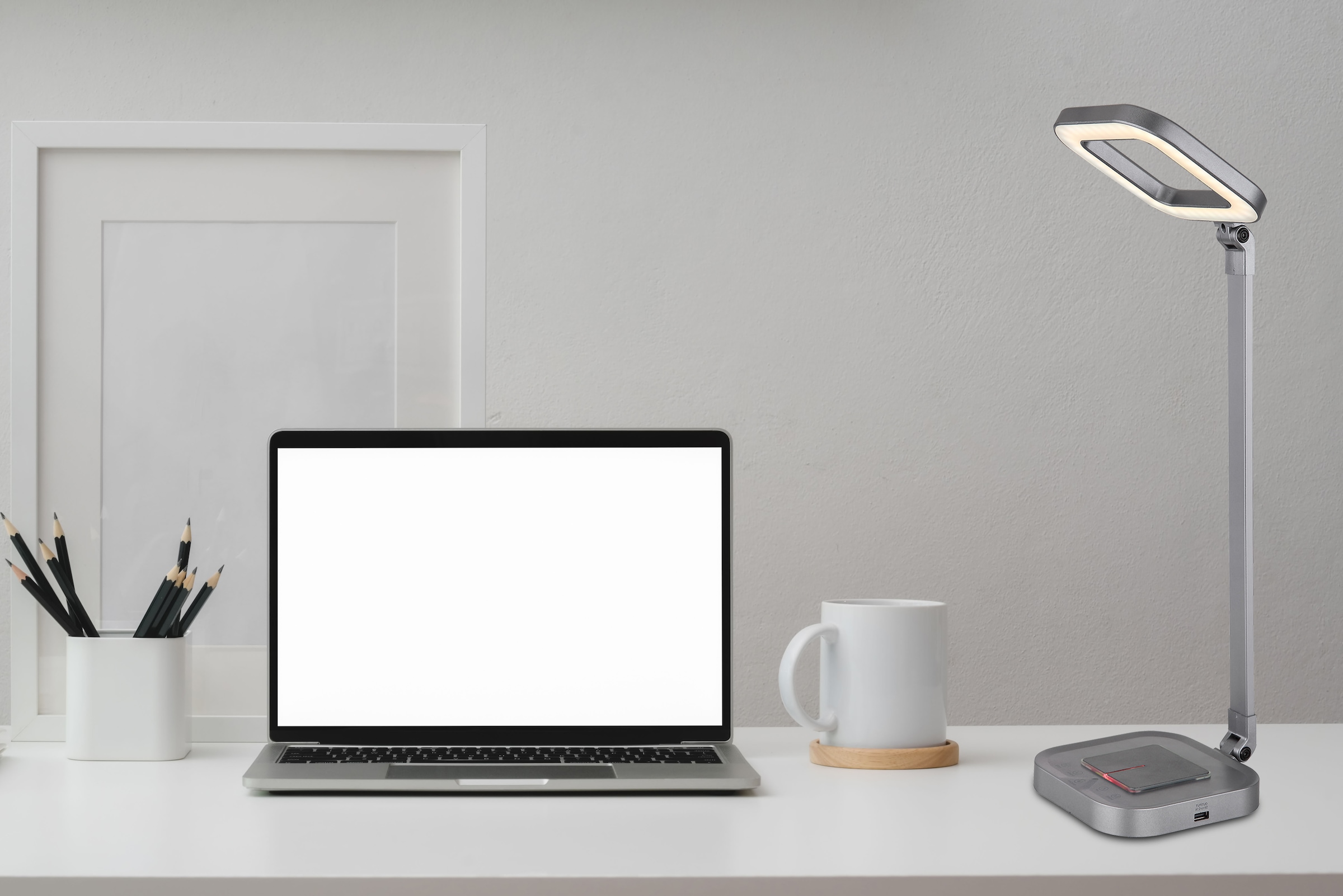 GLOBO LIGHTING LED Tischleuchte »MONACO«, Leuchtmittel LED-Modul | LED fest integriert, Tischlampe/Arbeitszimmer/Bürotischleuchte/grau