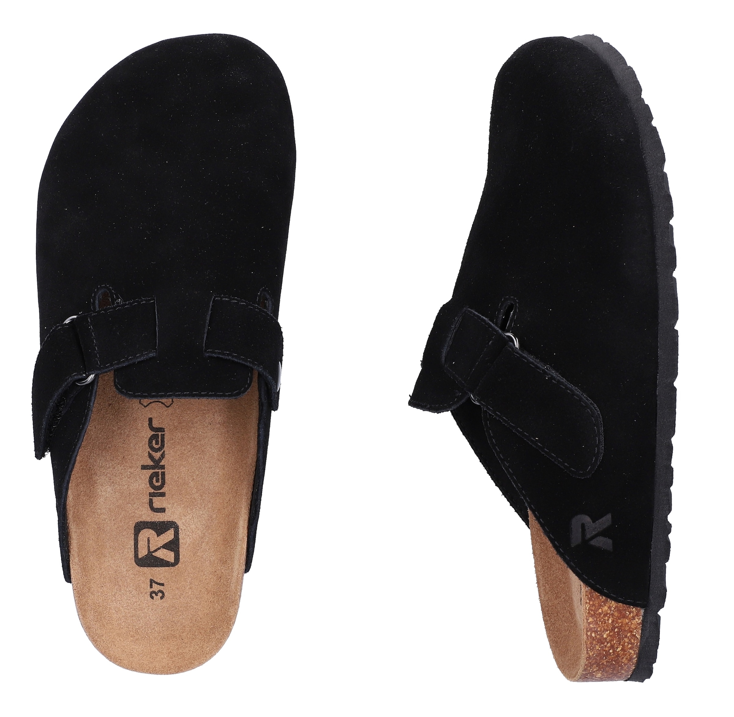 Rieker Clog  Pantolette, Hausschuh, Sommerschuh mit Klettriemchen