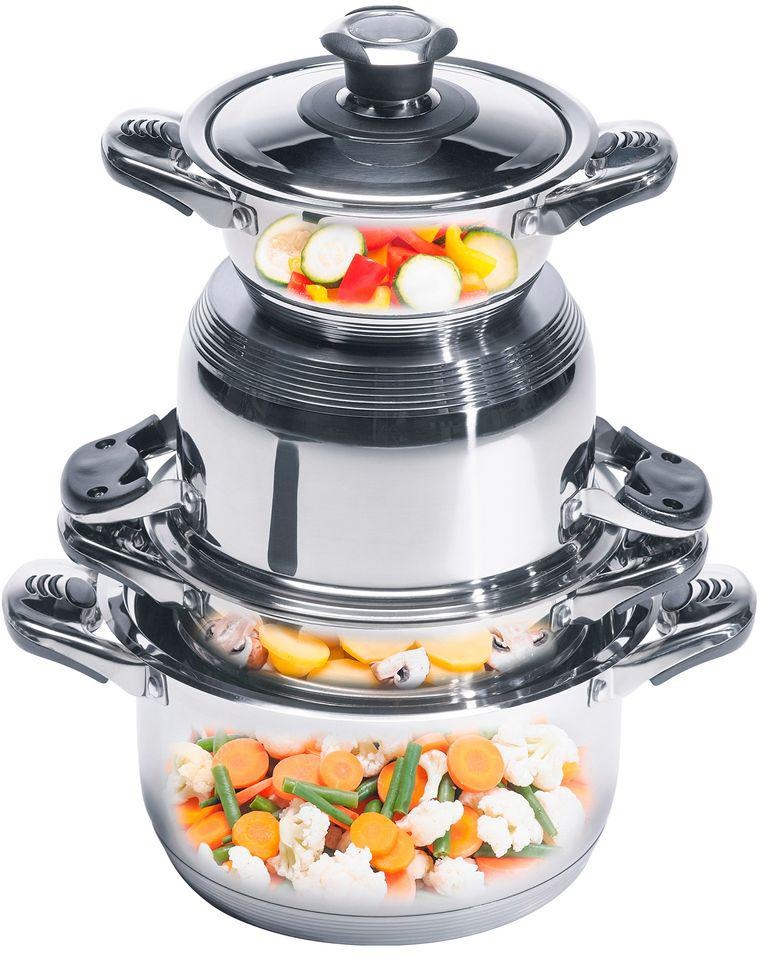 CS Koch-Systeme Topf-Set »Aurich« Set, Bratentopf 16/20/24cm, Stieltopf 16c günstig online kaufen