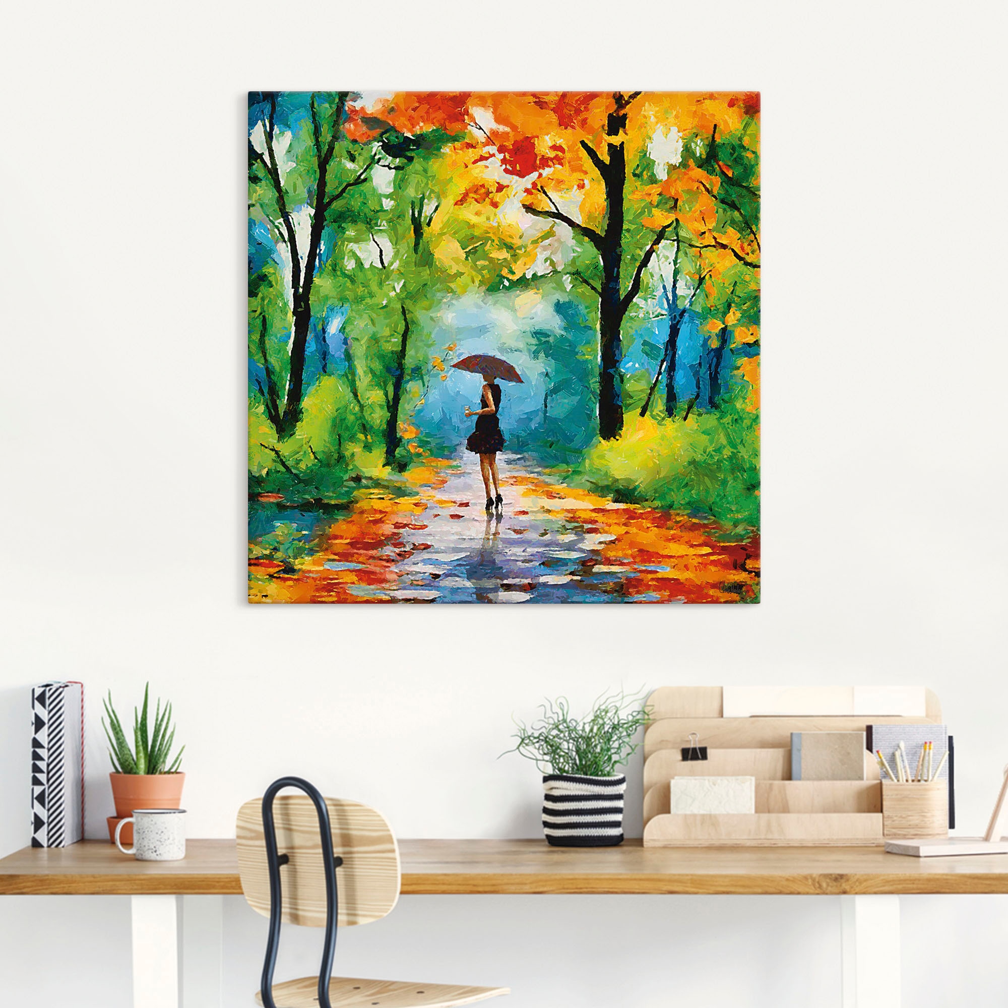 Artland Wandbild »Herbstlicher Spaziergang im Park«, Vier Jahreszeiten Bilder, (1 St.), als Alubild, Outdoorbild, Leinwandbild, Poster, Wandaufkleber