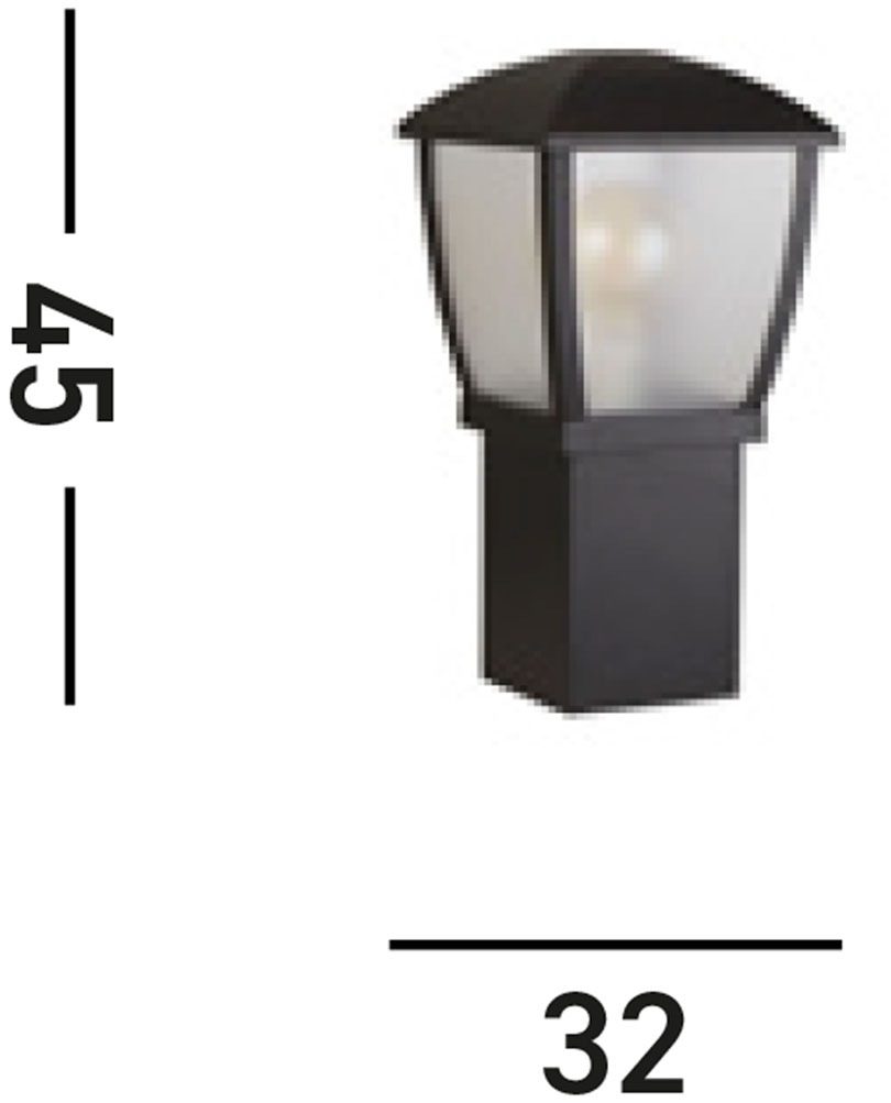 Searchlight Pollerleuchte »Seattle Post - Black Metal & Clear Frosted Polycarbonate« E27 1 Stk.