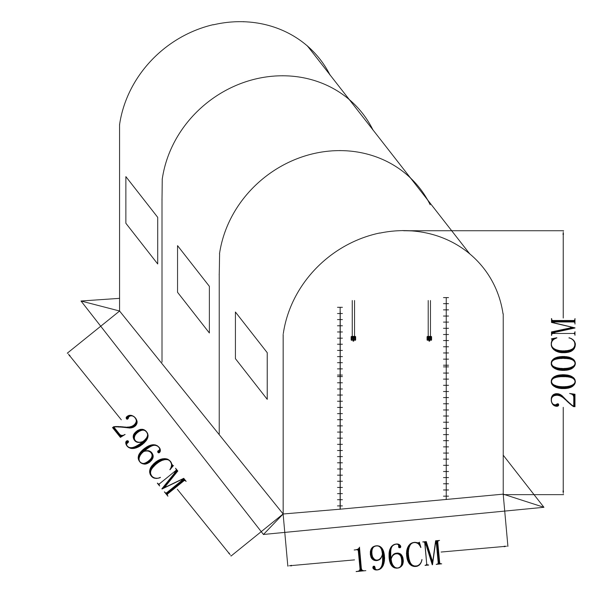 KONIFERA Foliengewächshaus »HF302« BxTxH: 196x296x200 cm
