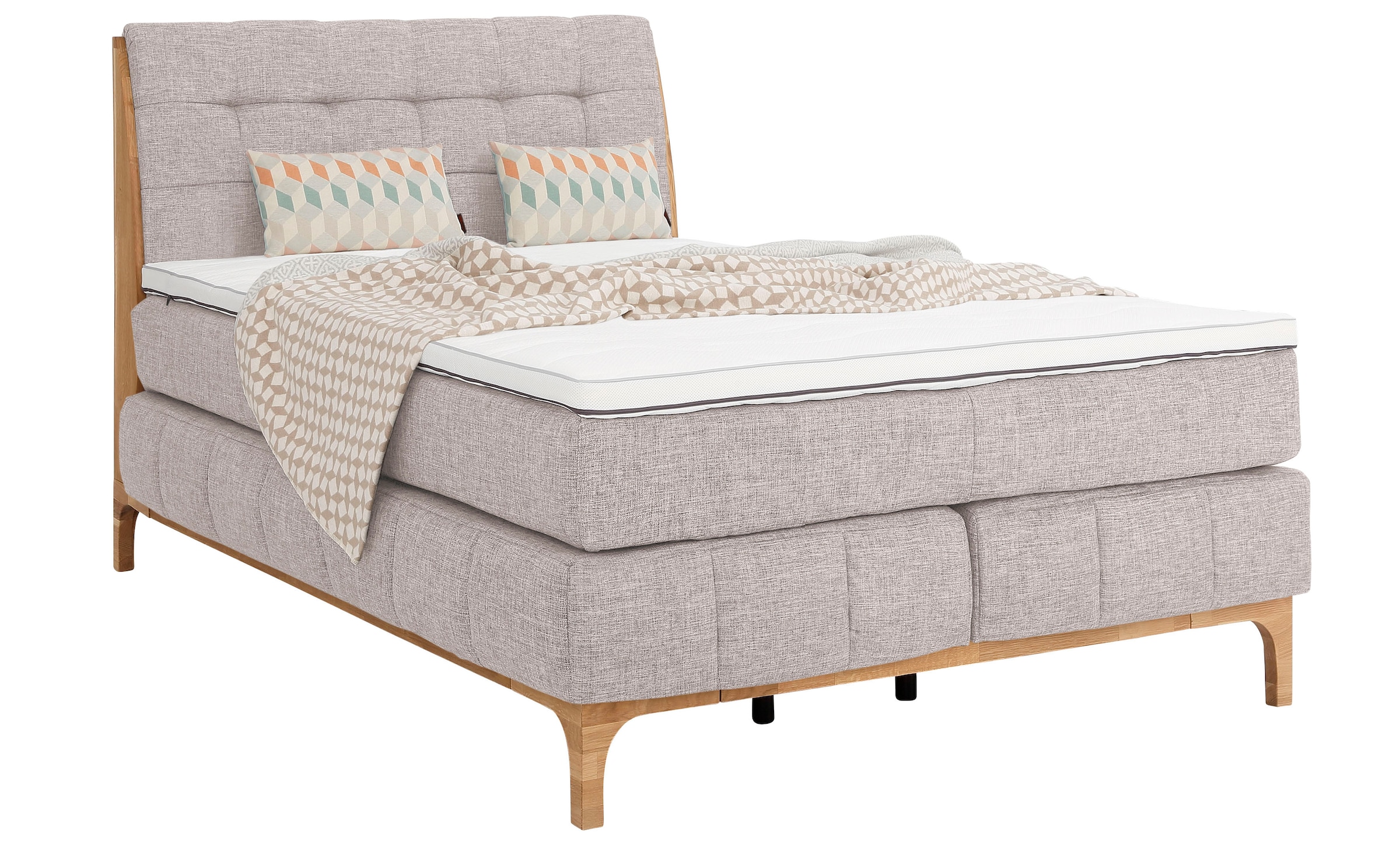 OTTO products Boxspringbett »Jelle«, (5 St.), zertifizierte, recycelte Bezugsstoffe, verschiedene Ausführungen