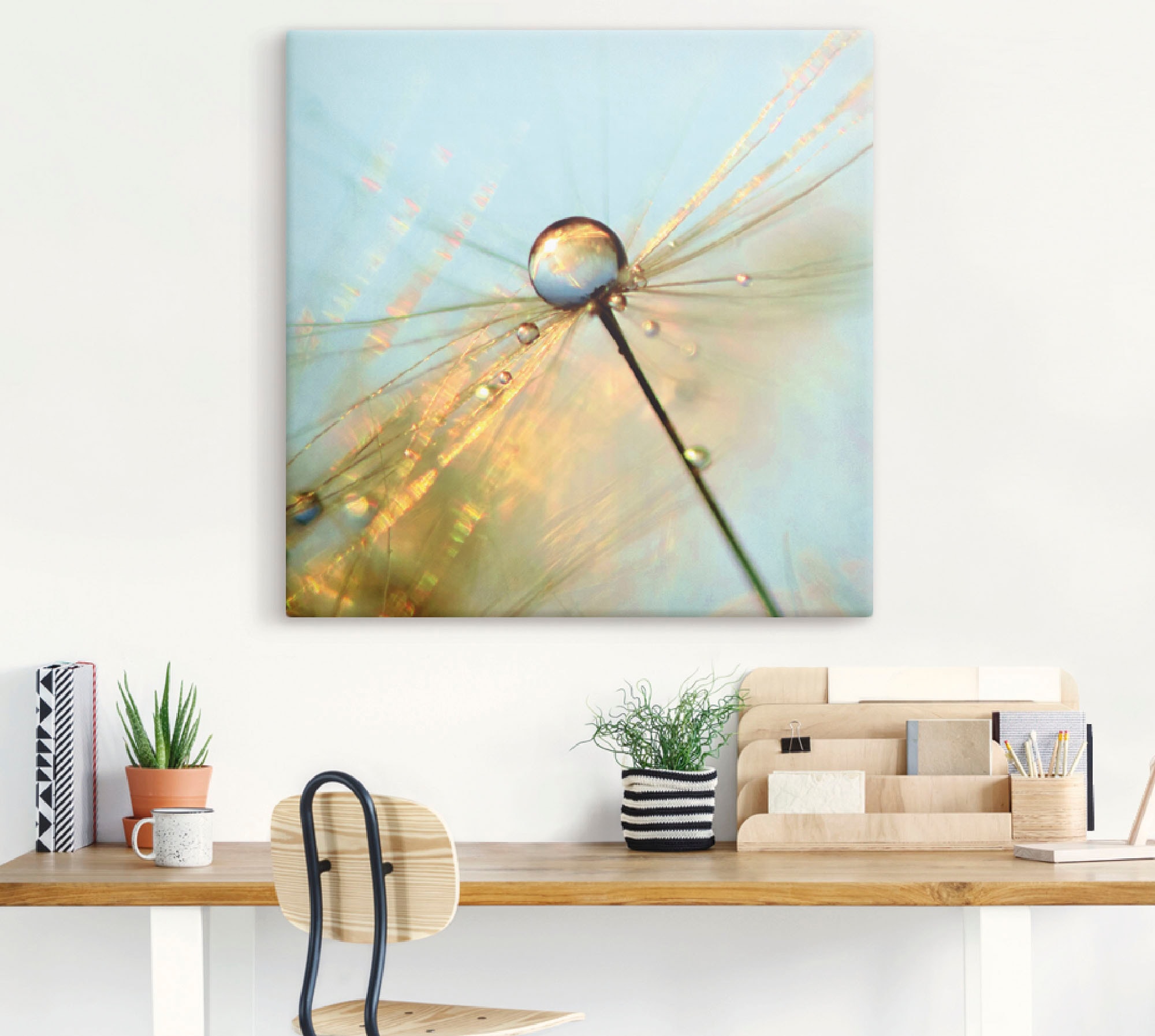 Artland Leinwandbild »Pusteblume Tautropfen II«, Blumen, (1 St.), auf Keilrahmen gespannt