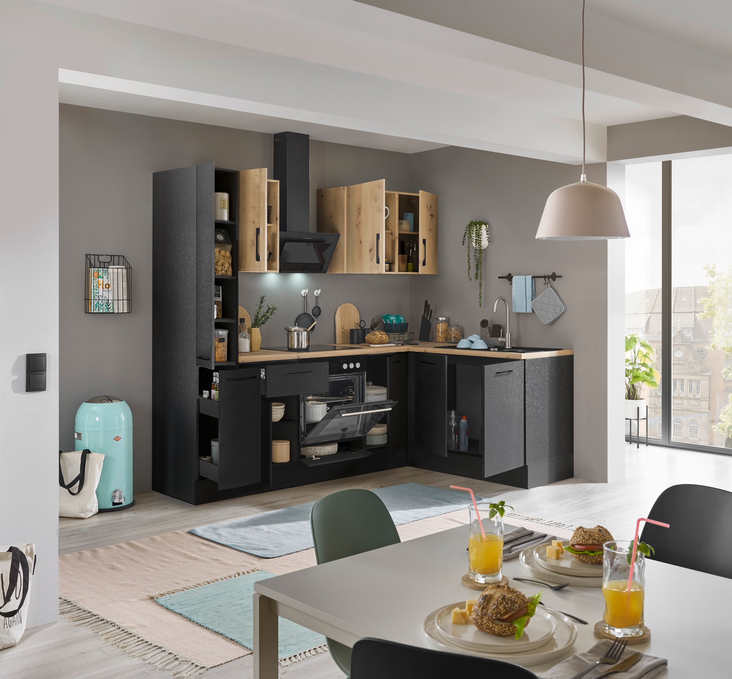 BASIC by Balculina Winkelküche »Turin«, Stellbreite 240x175 cm, wahlweise mit E-Geräten