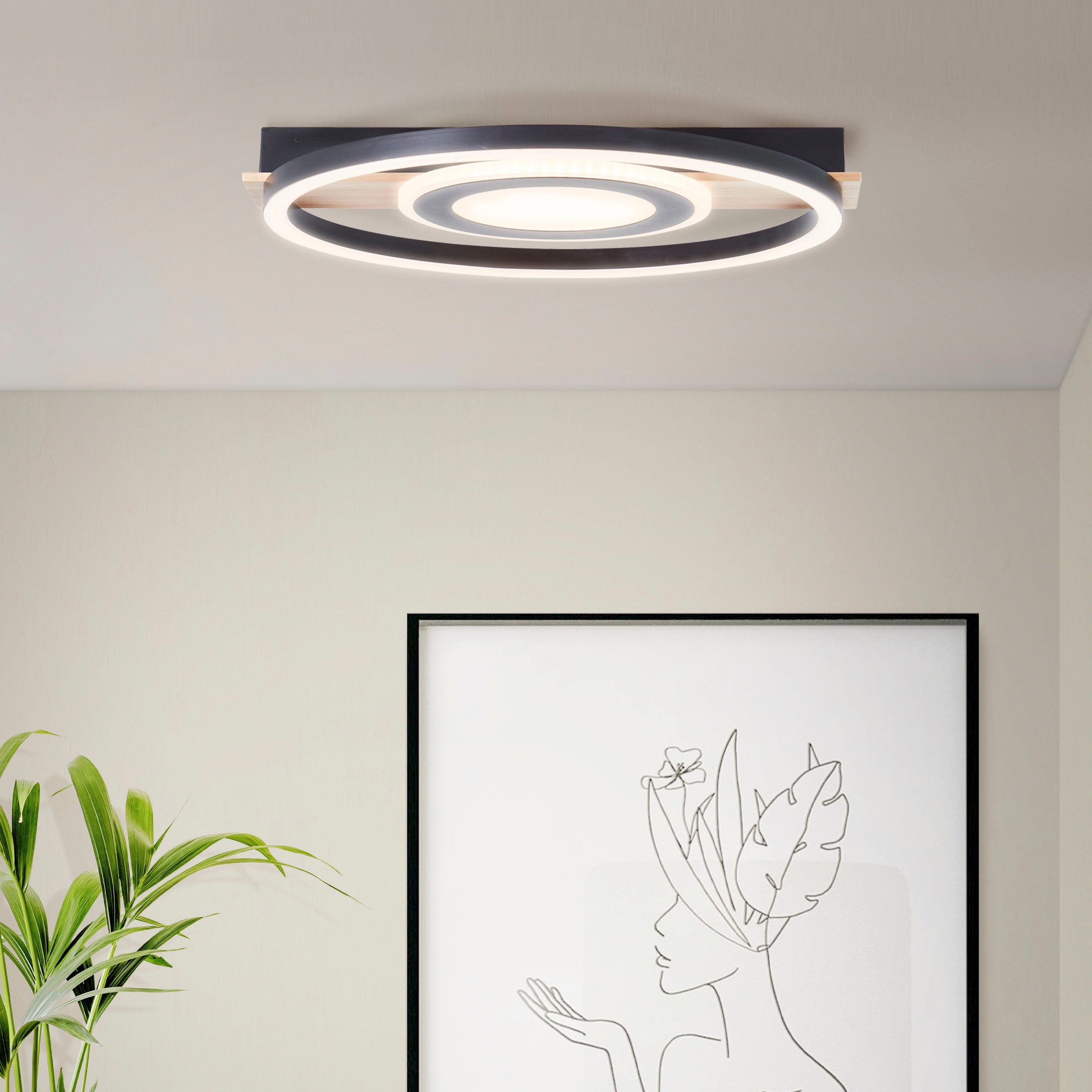 my home LED Deckenleuchte »Lysann Deckenlampe«, Leuchtmittel LED-Board   LE günstig online kaufen