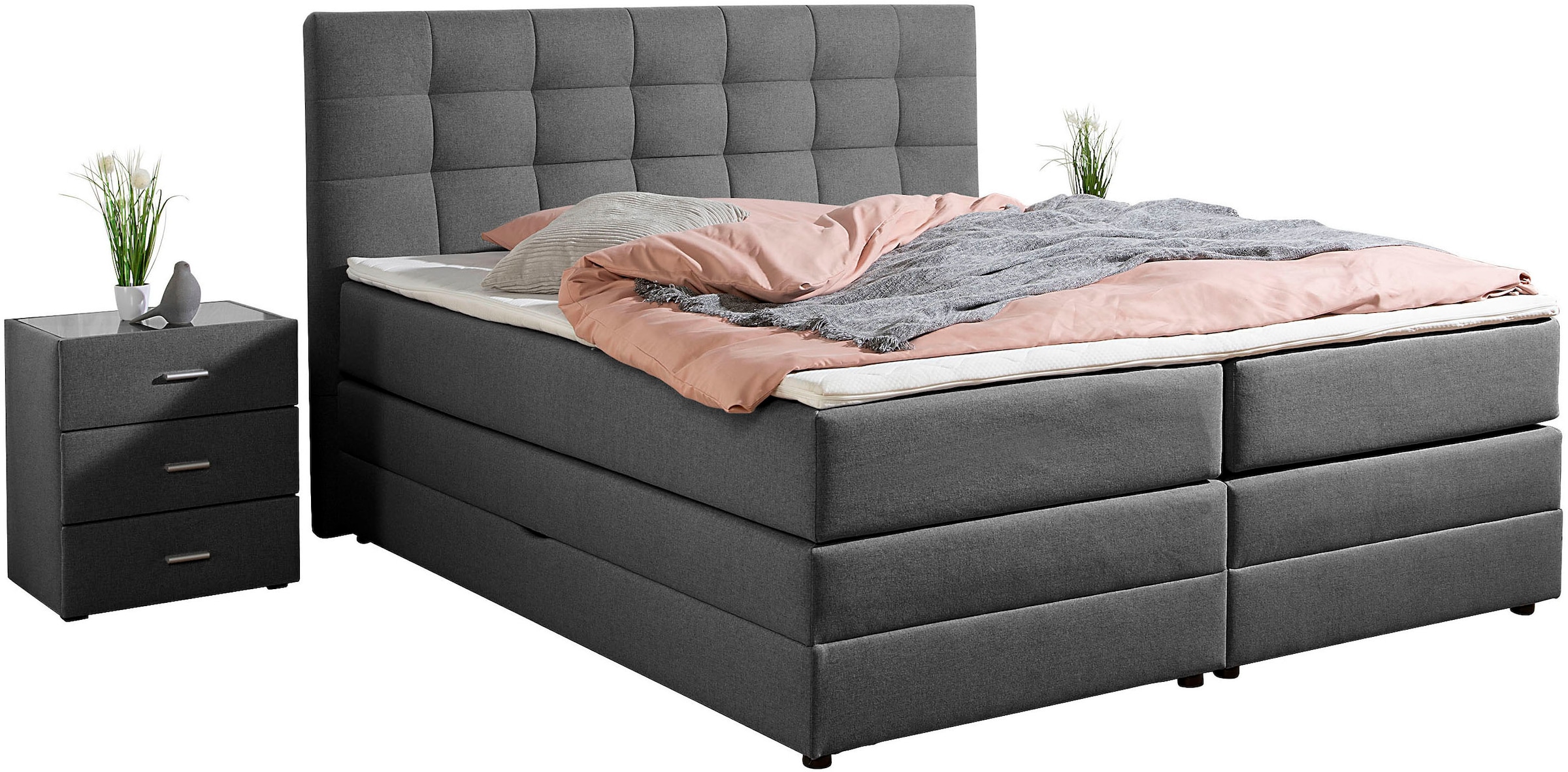 Home affaire Boxspringbett »Ethan« inkl. Topper und geräumigen Bettkasten erhältlich in H2, H3 und H4