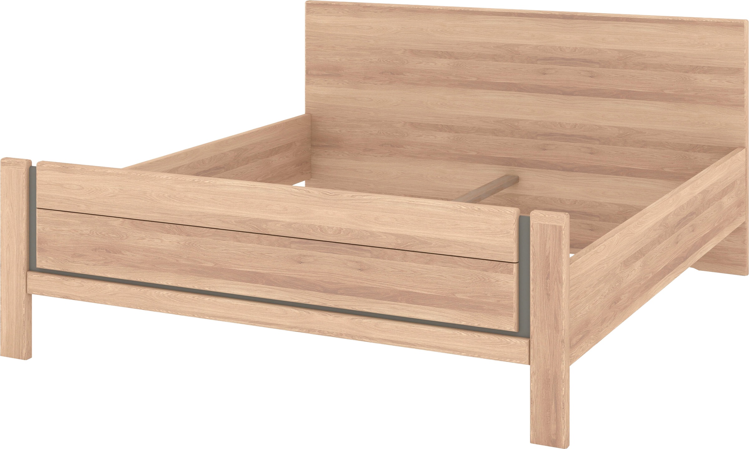 Musterring Holzbett »Sorrent, Bettgestell, Bettrahmen, teilmassiv Eiche«, (MADE IN GERMANY), Eiche teilmassiv, Liegehöhenverstellung, Stollenfußteil