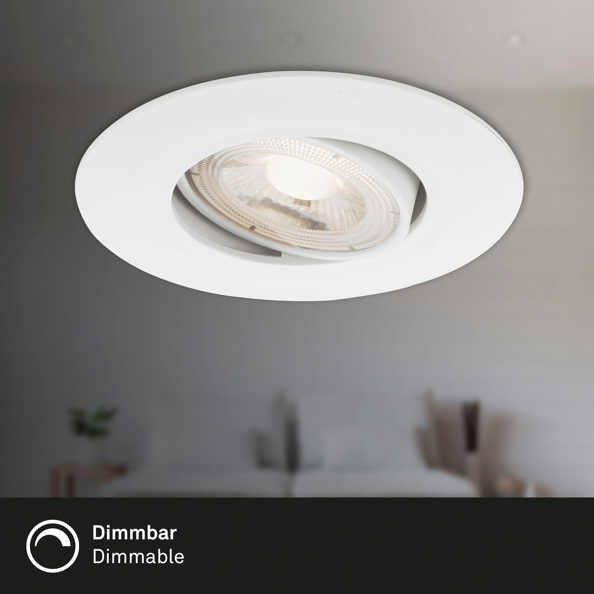 Briloner Leuchten LED Einbauleuchte »7048036 KULANA«, Leuchtmittel LED-Board | LED fest integriert, 3er Set, Strahler schwenkbar, stufenlos dimmbar, weiß