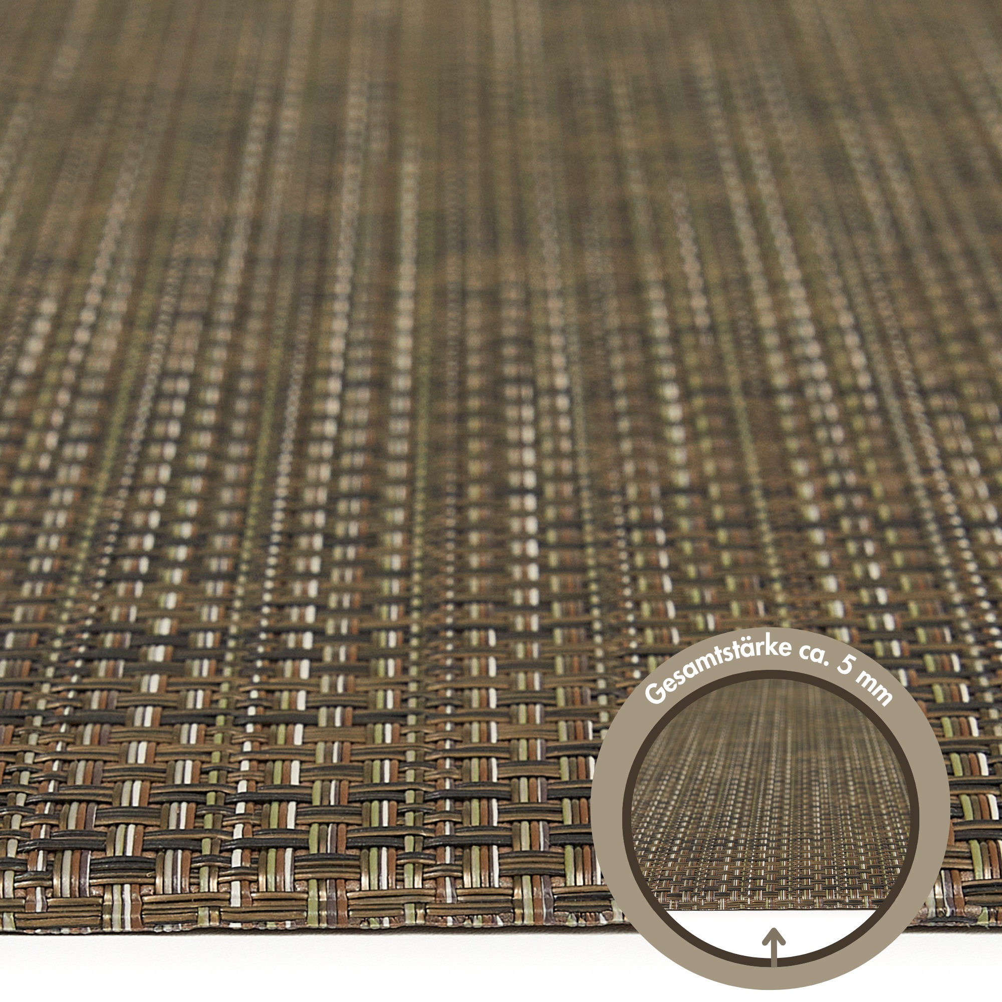 Andiamo Küchenläufer »Soft«, rechteckig, 5 mm Höhe, Vinyl-Küchenläufer, meliert, Flechtoptik, rutschhemmend