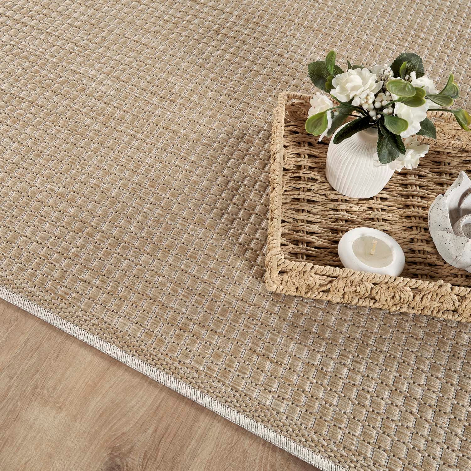 Carpet City Outdoorteppich »Outdoor 092 , auch in rund« rechteckig 5 mm Höhe Witterungsbeständig für Balkon, Terrasse, In und Outdoor, Sisal Optik