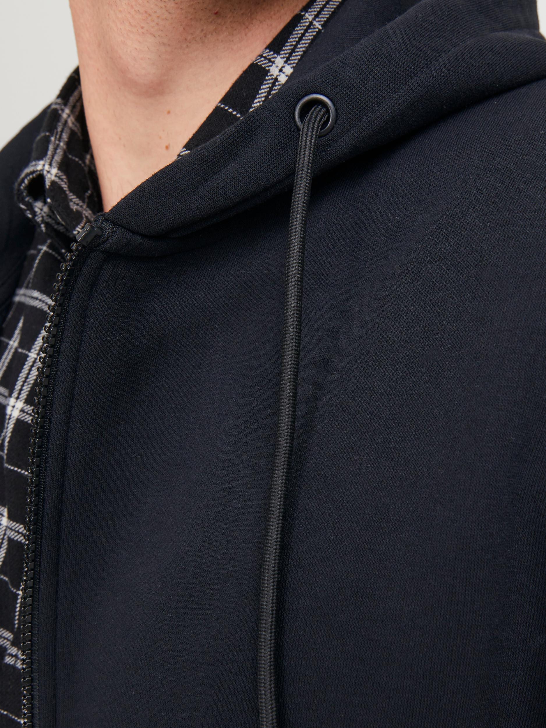 Jack & Jones PlusSize Kapuzensweatjacke »JJEBRADLEY mit Kapuze und weichem Innenmaterial«, unifarben, modisch, relaxed fit, Materialmix