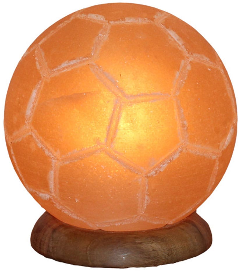 HIMALAYA SALT DREAMS Salzkristall-Tischlampe »Fussball«, Handgefertigt aus  Salzkristall - jeder Stein ein Unikat, H: ca.15 cm auf Rechnung bestellen