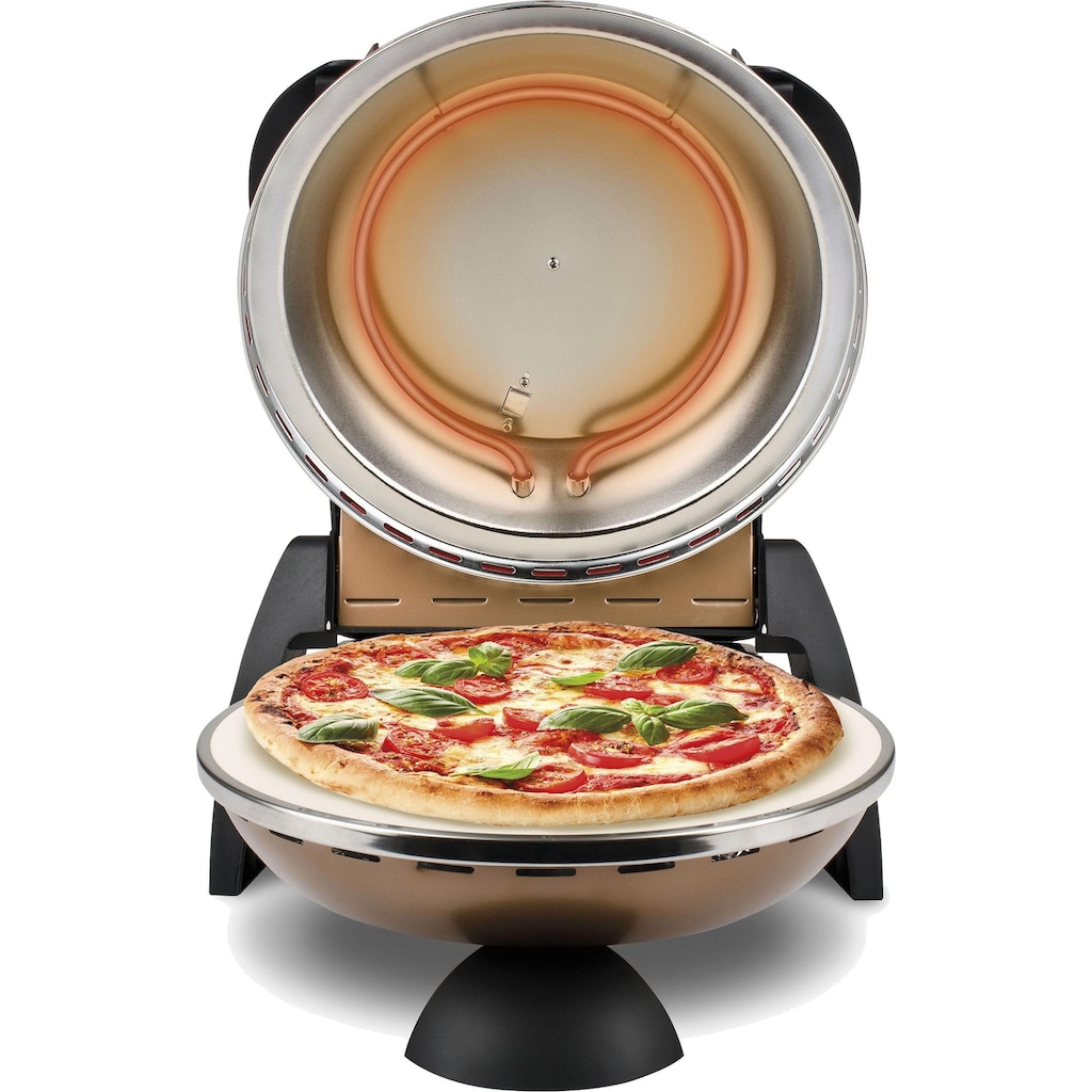 G3Ferrari Pizzaofen »Delizia G1000608 kupfer«, bis 400 Grad mit feuerfestem Naturstein