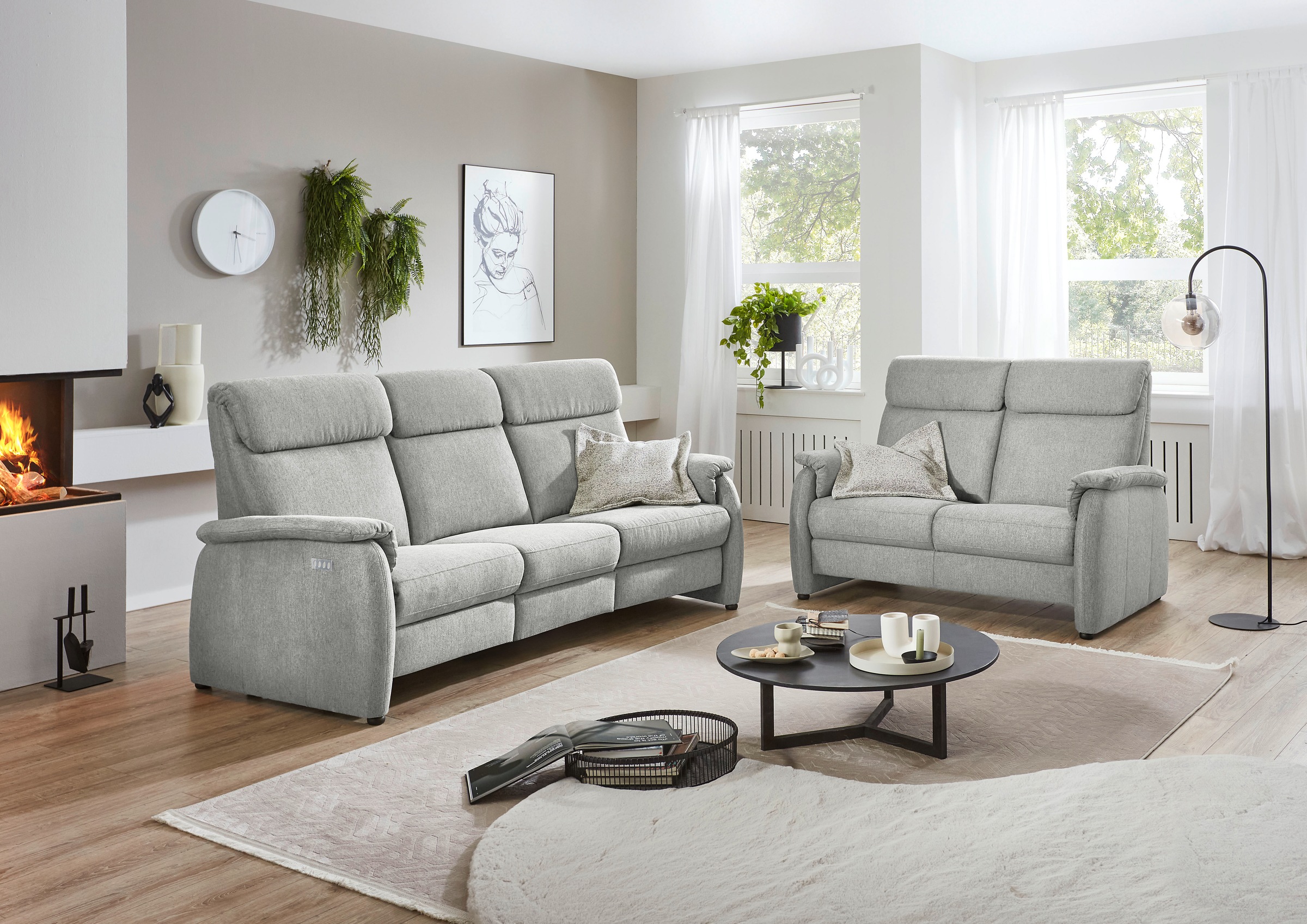 Home affaire Polstergarnitur »Turin, 2,5- & 3-Sitzer mit elektrischer Relax günstig online kaufen