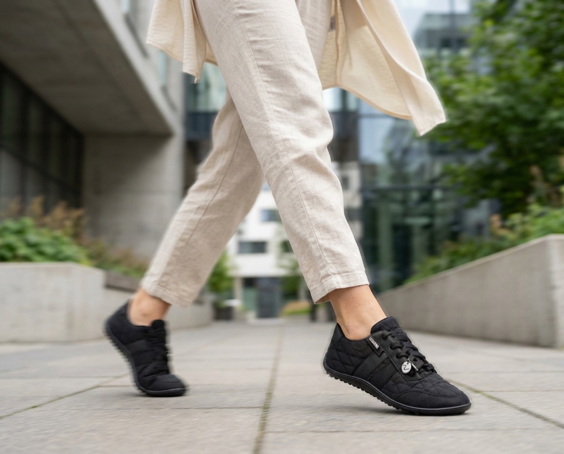 Leguano Barfußschuh »NIGHTSTEP«  Schnürschuh mit Ziersteppung und Logo-Anhänger