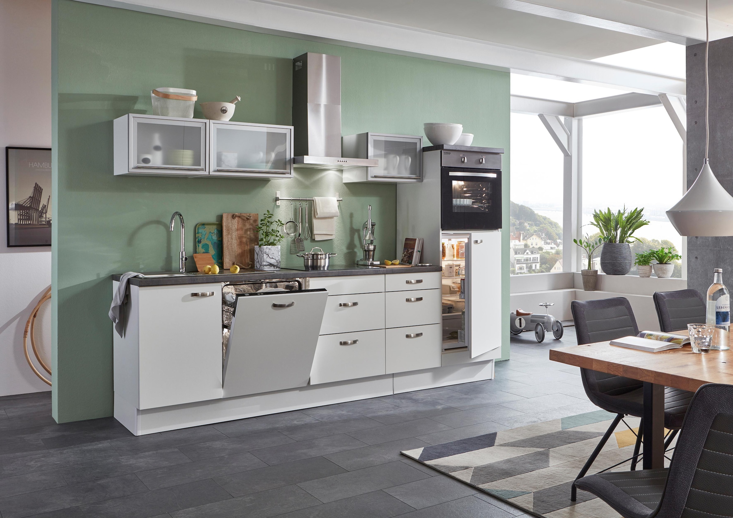 OPTIFIT Küchenzeile »Cara«, mit Vollauszügen und Soft-Close-Funktion,  Breite 280 cm auf Rechnung bestellen