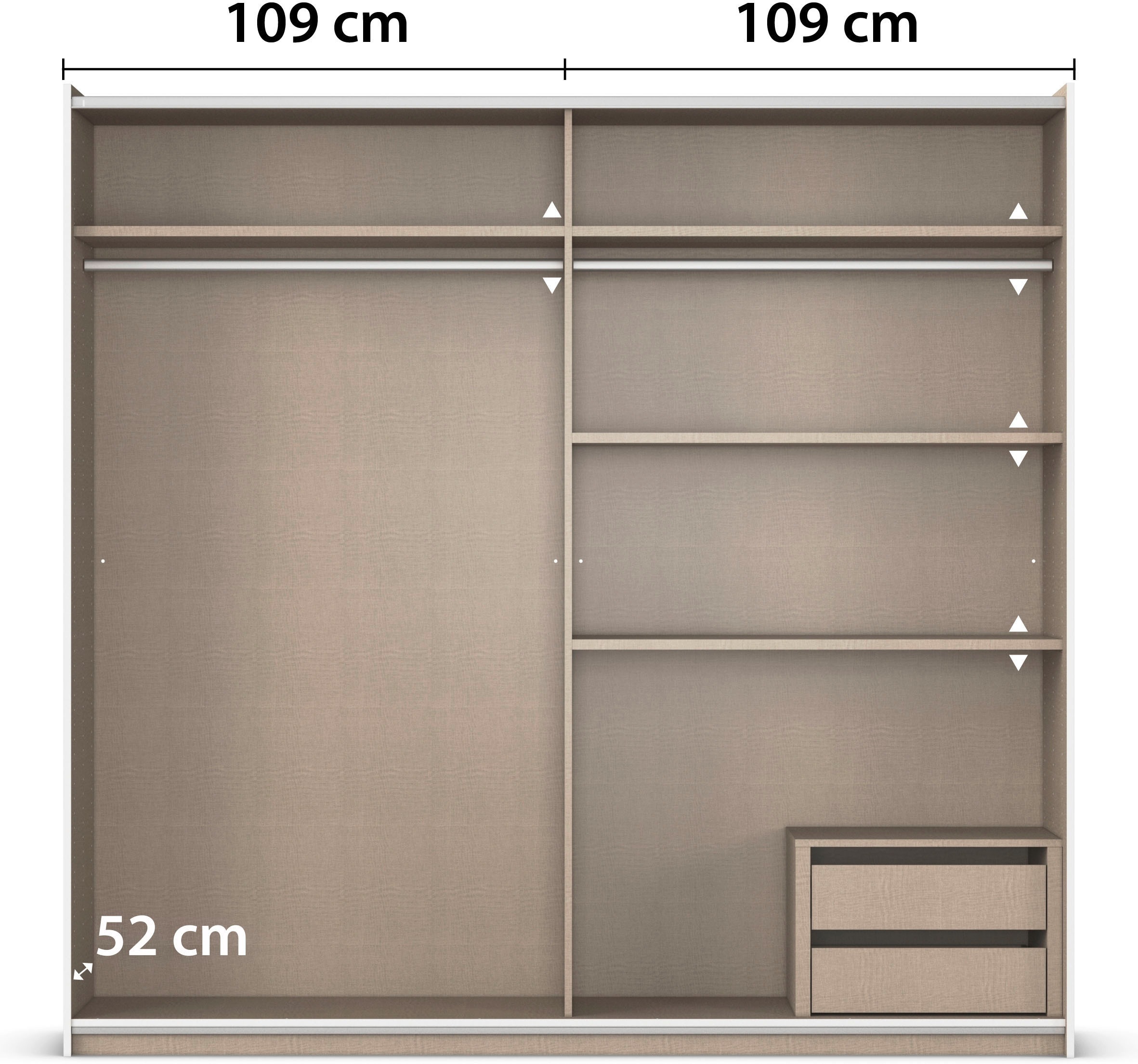 rauch Schwebetürenschrank »Kleiderschrank Schrank Garderobe Garderobenschrank Wäscheschrank NEO«, (in 3 verschiedenen Ausstattungen BASIC/CLASSIC/PREMIUM), mit großzügigem Stauraum und vielfältigen Farbkombinationen