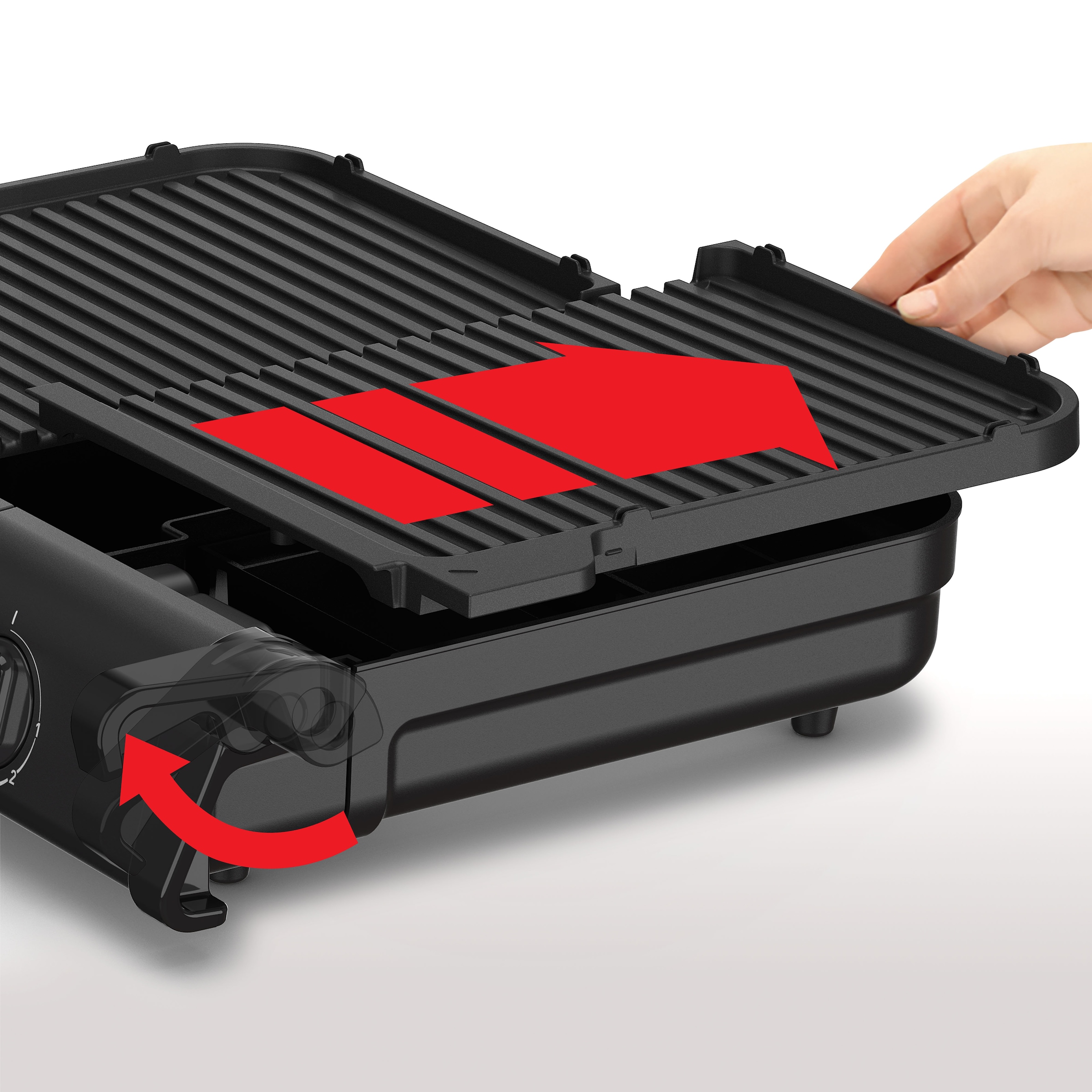 Tefal Tischgrill »TG800N Family-Grill«, 2400 W, Indoor- & Outdoor-Elektrogrill, 2 Grillplatten, antihaftbesch., 2400 W