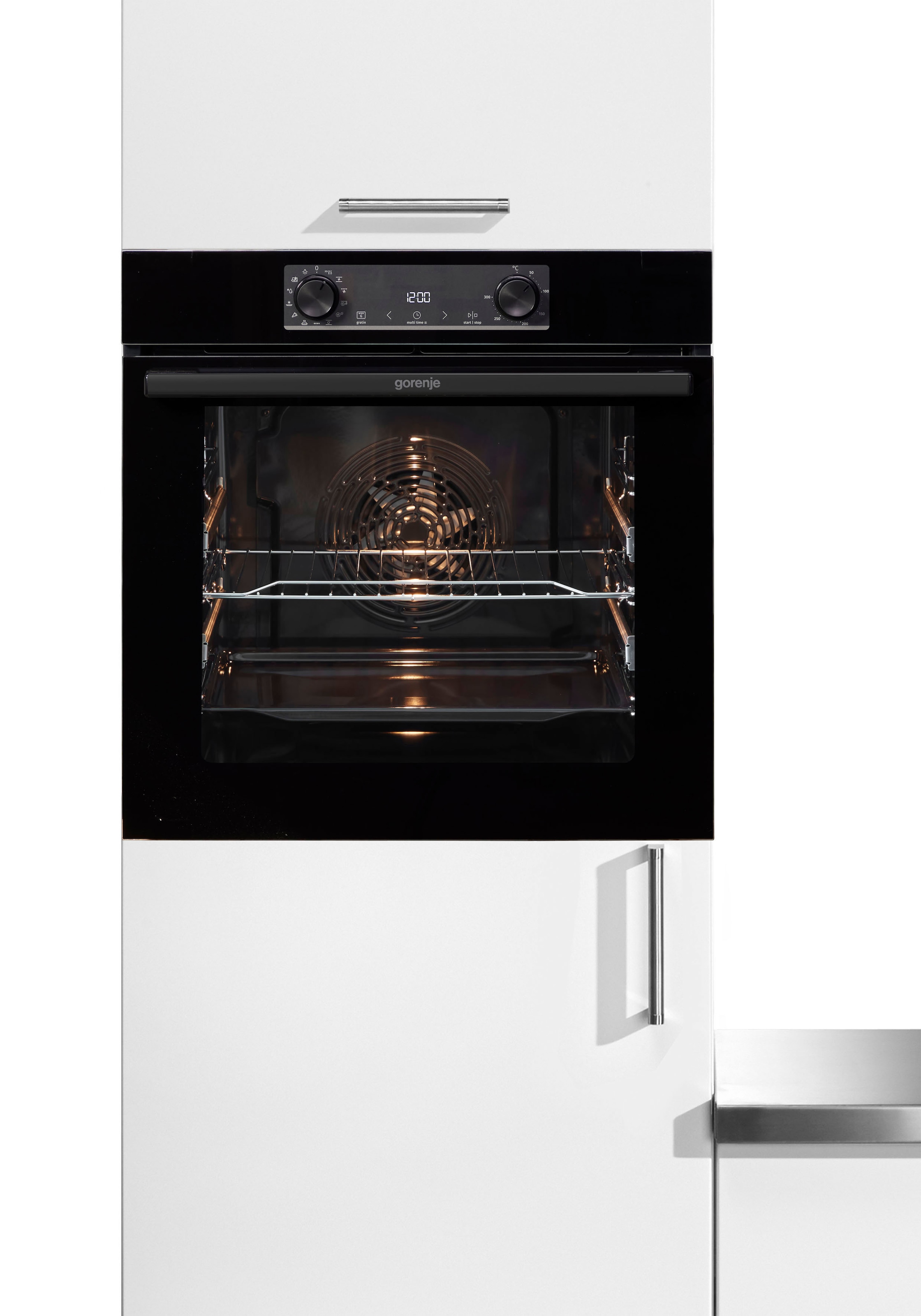 GORENJE Einbaubackofen »BOS6737E09BGOT« mit 2-fach-Teleskopauszug mit Aqua-Reinigungsfunktion Pizzafunktion mit 300 °C – perfekt für Pizza, Focaccia und mehr!