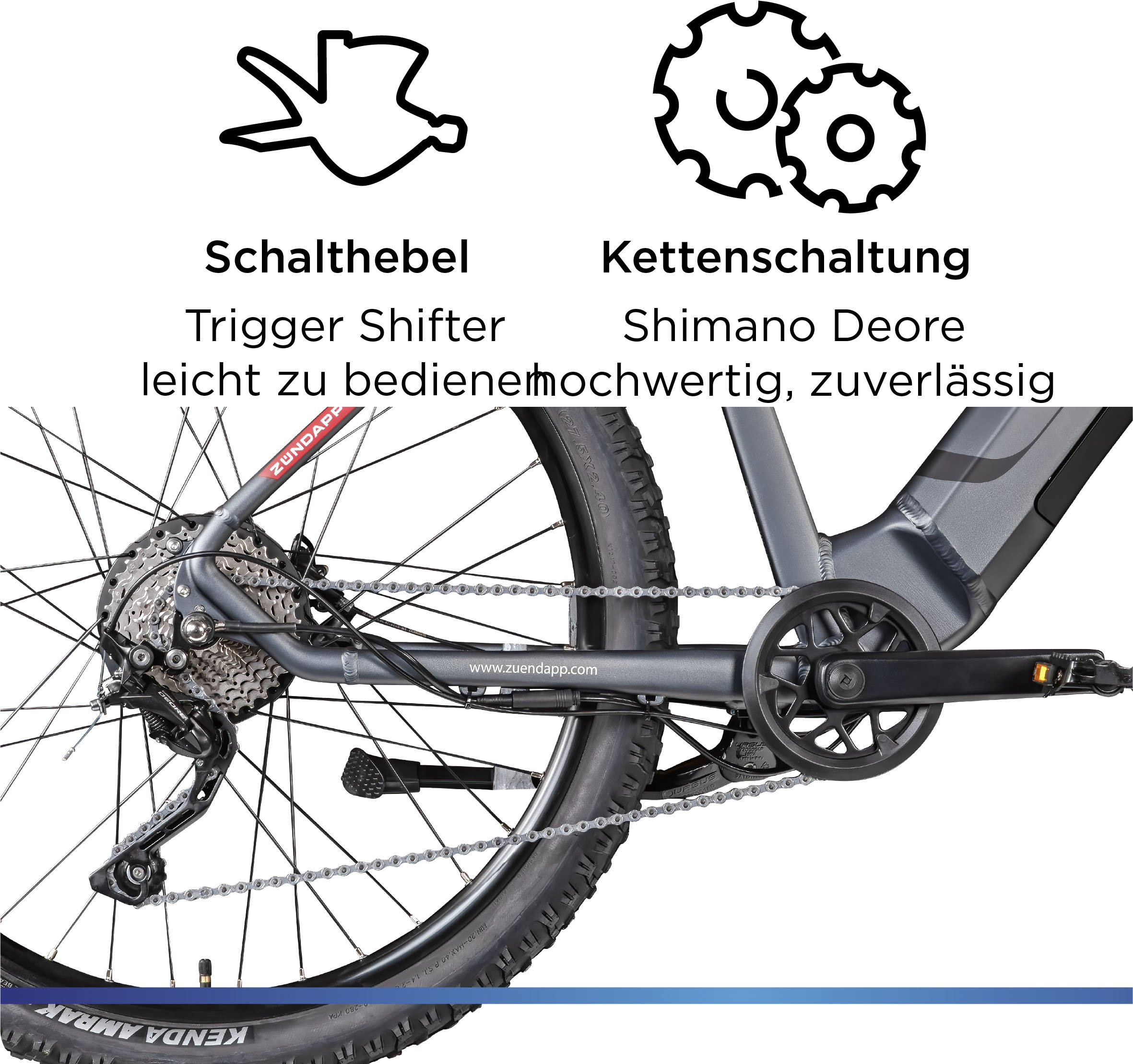 Zündapp E-Bike »Z808«, 10 Gang, Heckmotor 250 W, Pedelec, Elektrofahrrad für Damen u. Herren, MTB