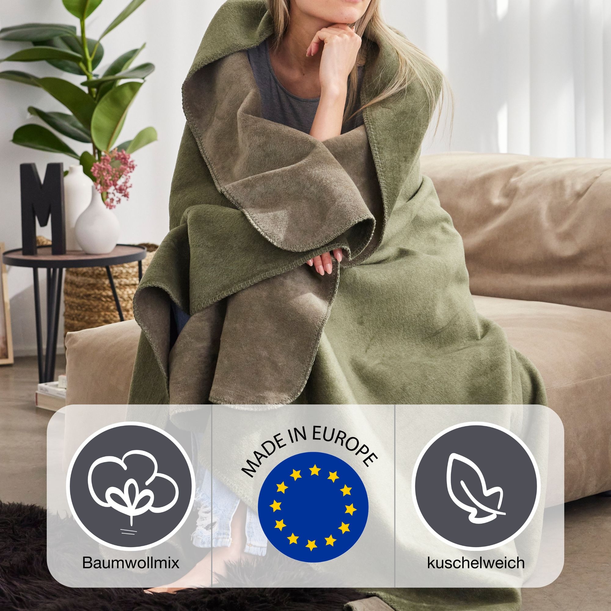 IBENA Wohndecke »Wohndecke Doubleface Dublin«, in trendigen Farben günstig online kaufen