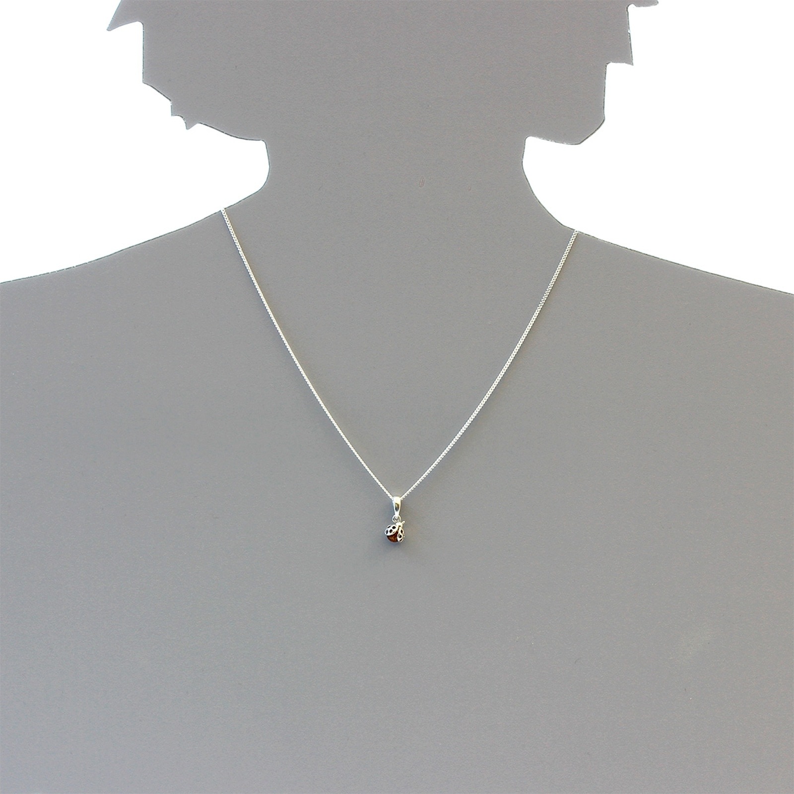 OSTSEE-SCHMUCK Kette mit Anhänger »Ostsee-Schmuck Kette mit Anhänger kleiner Marienkäfer«, (2 tlg.)