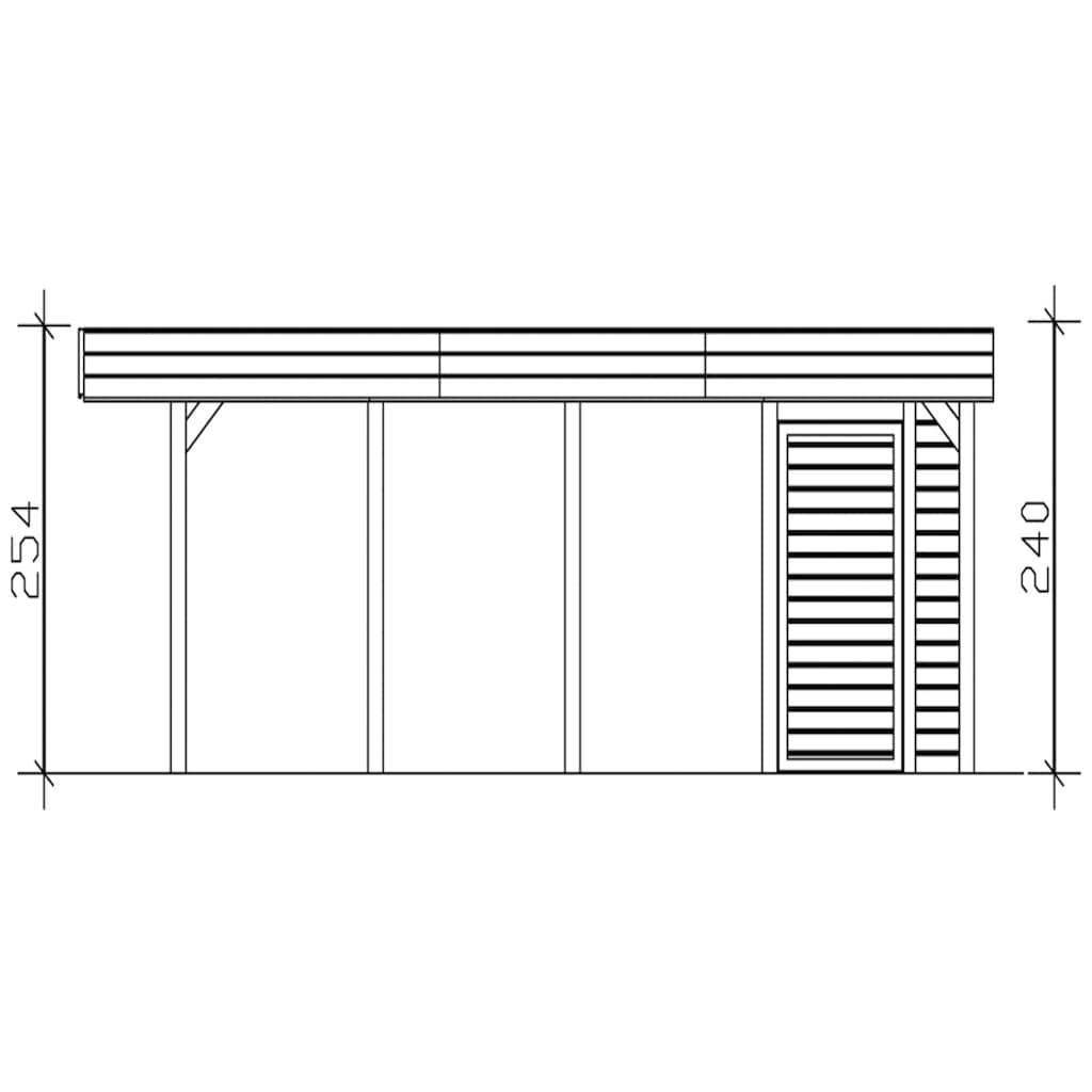 Skanholz Doppelcarport »Friesland«, Holz, 514 cm, grün, mit Abstellraum