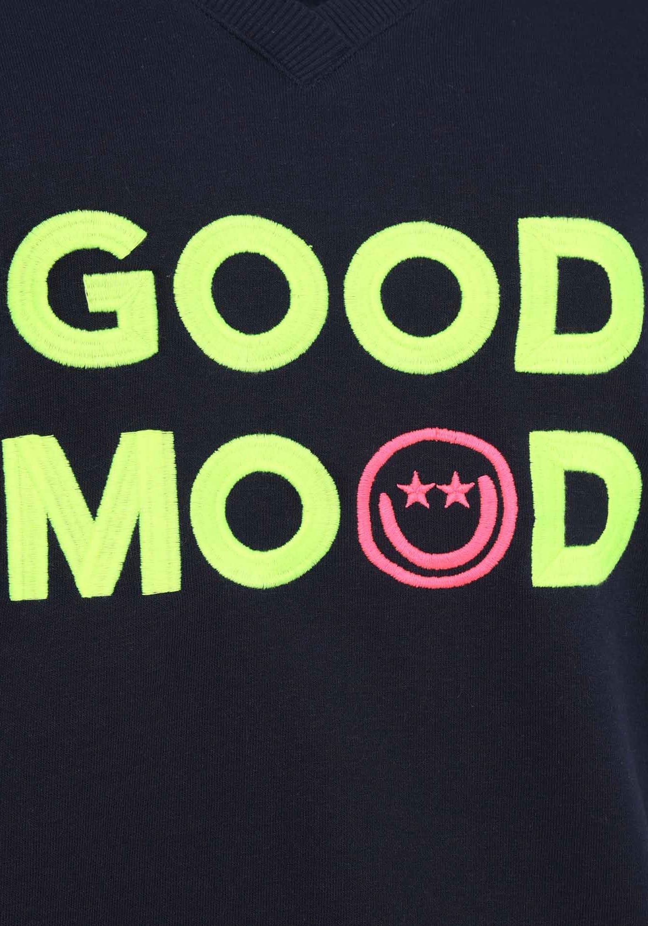 Zwillingsherz Sweatshirt, mit Kontrastbündchen und Schriftzug