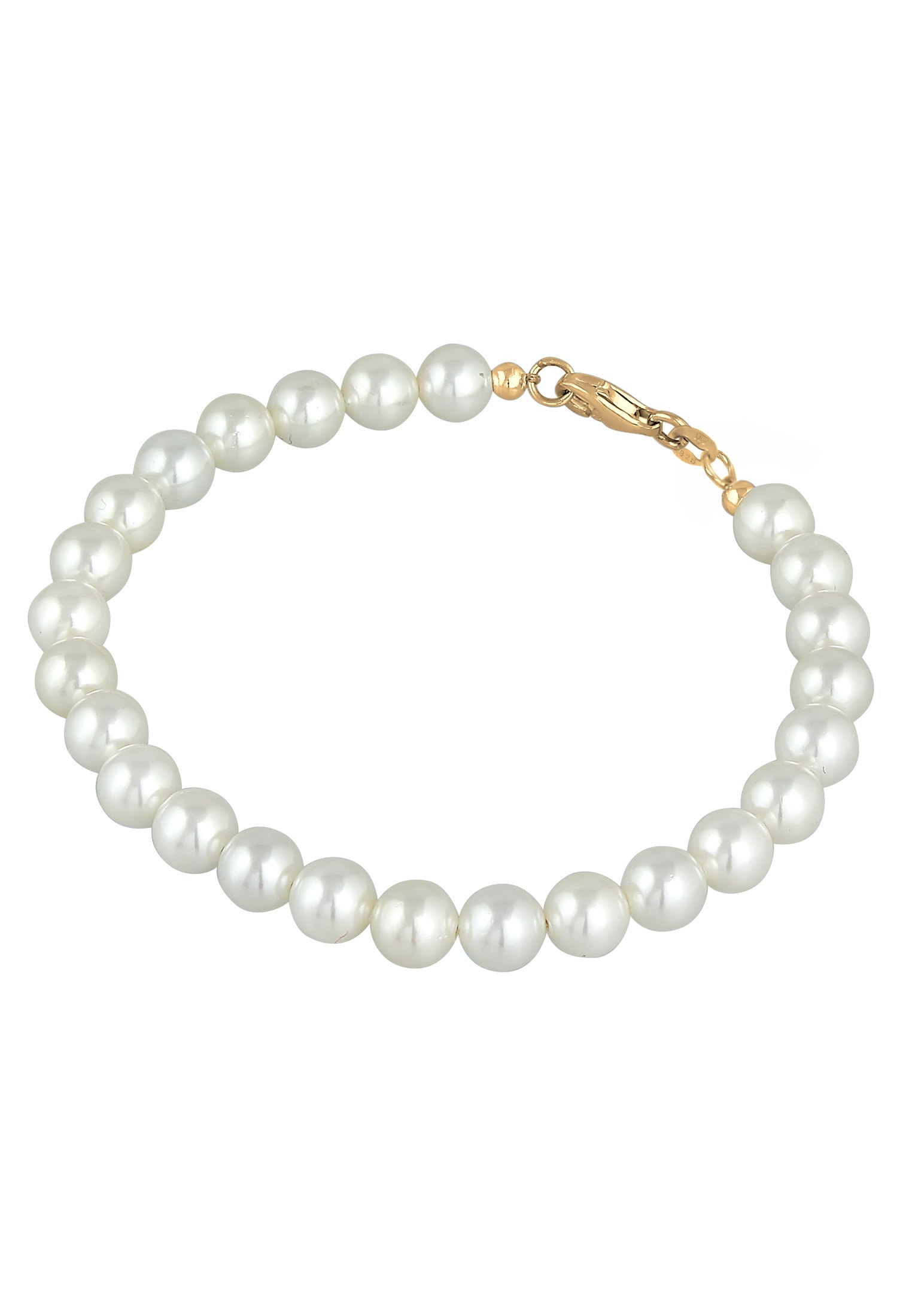 Elli Perlenarmband »Zeitlos aus Muschelkernperlen 925 Silber«