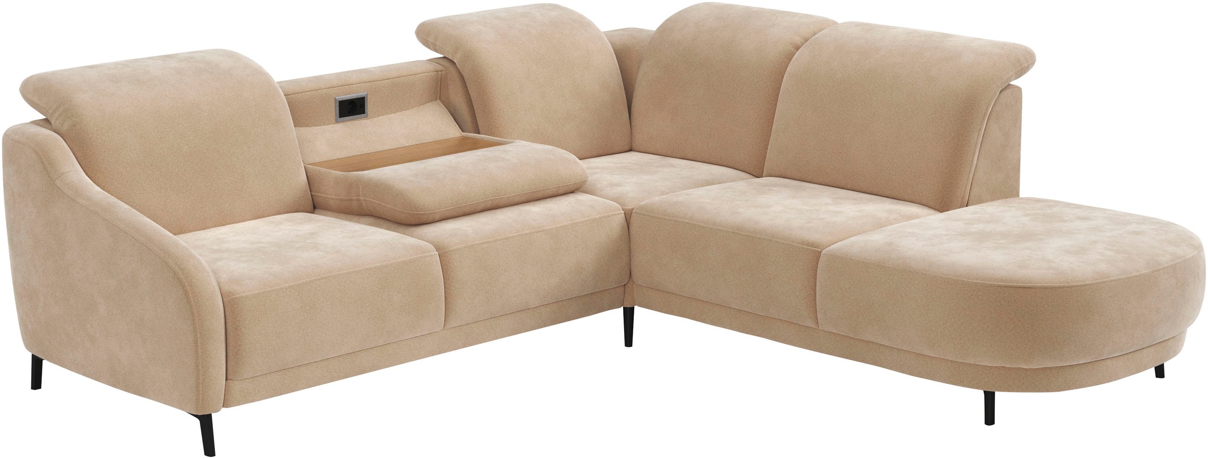 sit&more Ecksofa »Blues L-Form«, wahlweise mit Klapptisch und USB