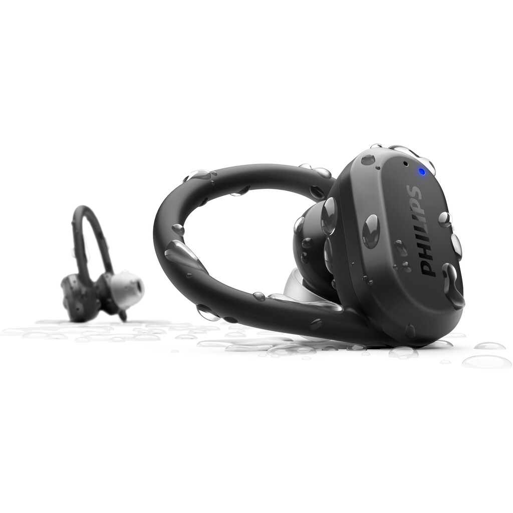 Philips In-Ear-Kopfhörer »TAA7306BK/00 Sport-«, A2DP Bluetooth-AVRCP Bluetooth-HFP, Freisprechfunktion-True Wireless, Herzfrequenzmesser, UV-Reinigung, IP57 wasserdicht, integriertes Mikrofon