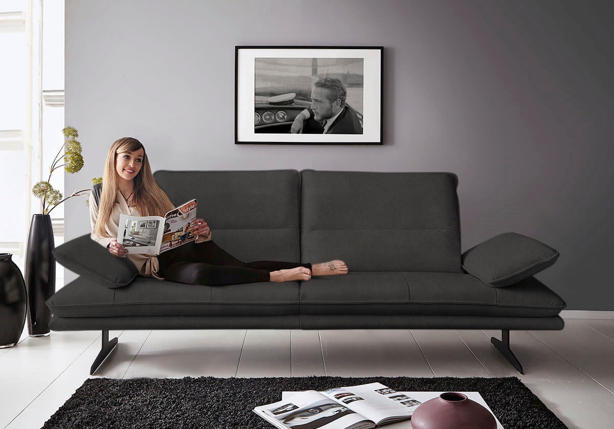 W.SCHILLIG 2,5-Sitzer »broadway, Designsofa mit tollem Sitzkomfort«, Sitztiefenverstellung, Kopfteil- & Seitenteilverstellung, Breite 216cm