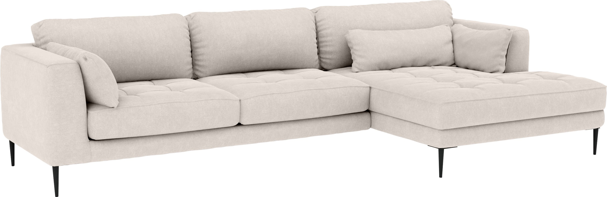 TRENDMANUFAKTUR Ecksofa »Luzi, wahlweise mit Schlaffunktion & Bettkasten. L-Form«, Designsofa mit tollem Sitzkomfort, Metallfüße schwarz, Breite 280 cm