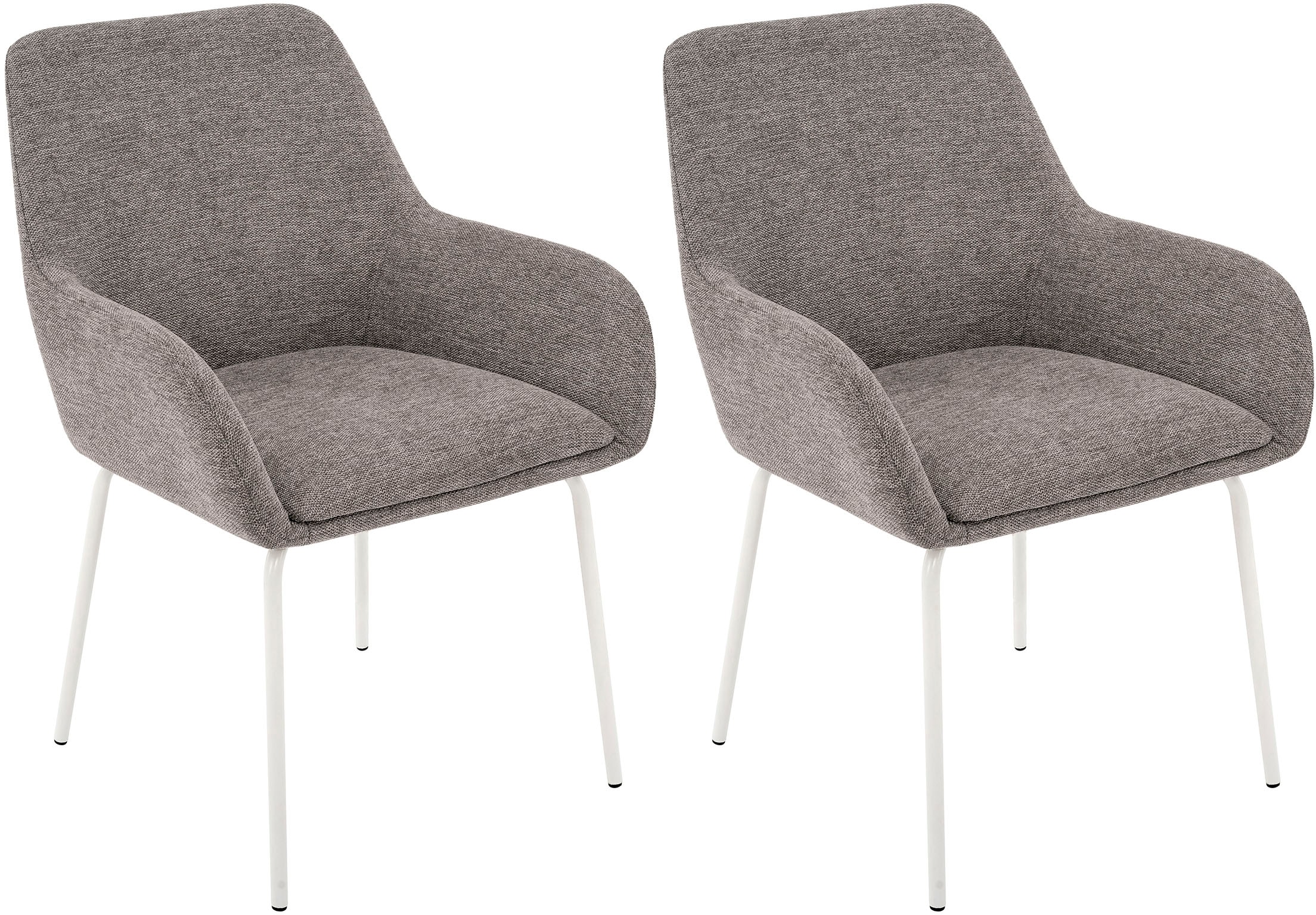 OTTO home Esszimmerstuhl »Gabbie« (Set) 2 Stk.mit weißen Metallbeinen, Webstoff Bezug, Sitzhöhe 47,5 cm