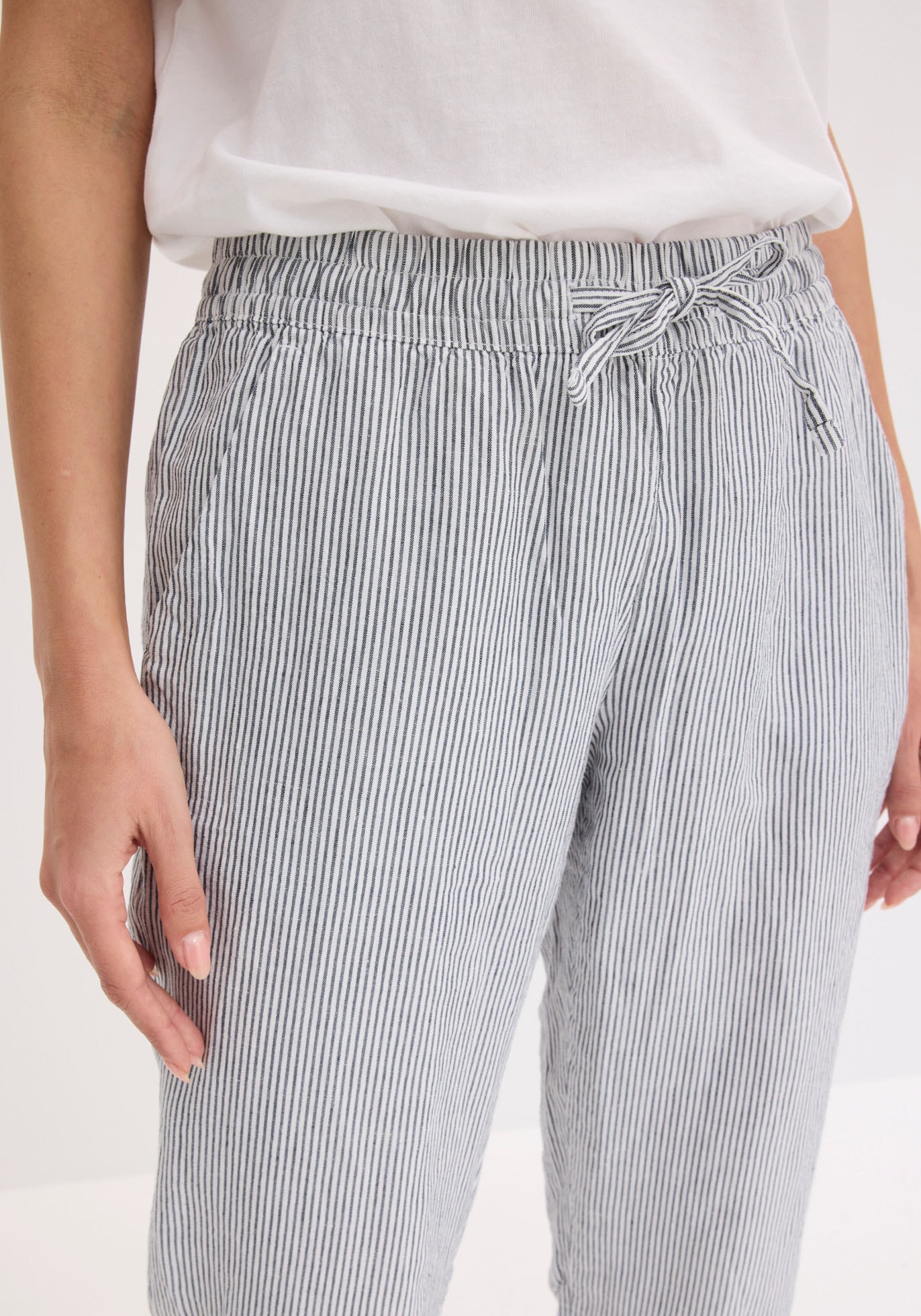 bonprix Leinenhose  aus Leinen und Lyocell, mit Elastik-Bündchen, Regular Fit