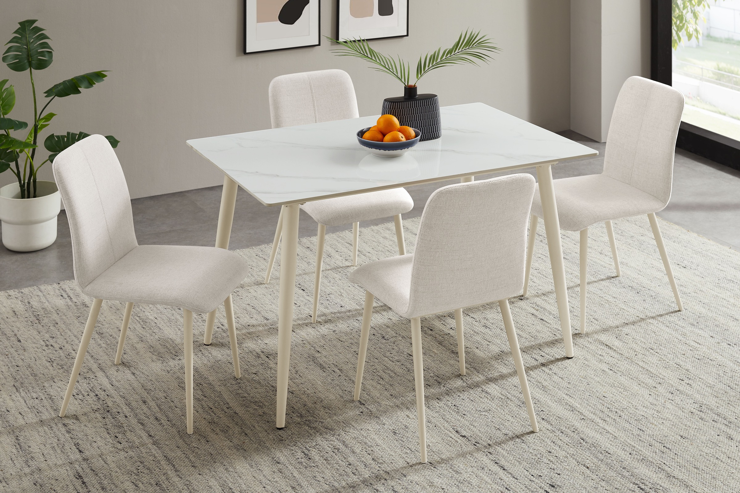 OTTO home Essgruppe »Kryce« Set, 120 cm Esstisch + 4 Stühle, 5 Stk. tlg. St günstig online kaufen