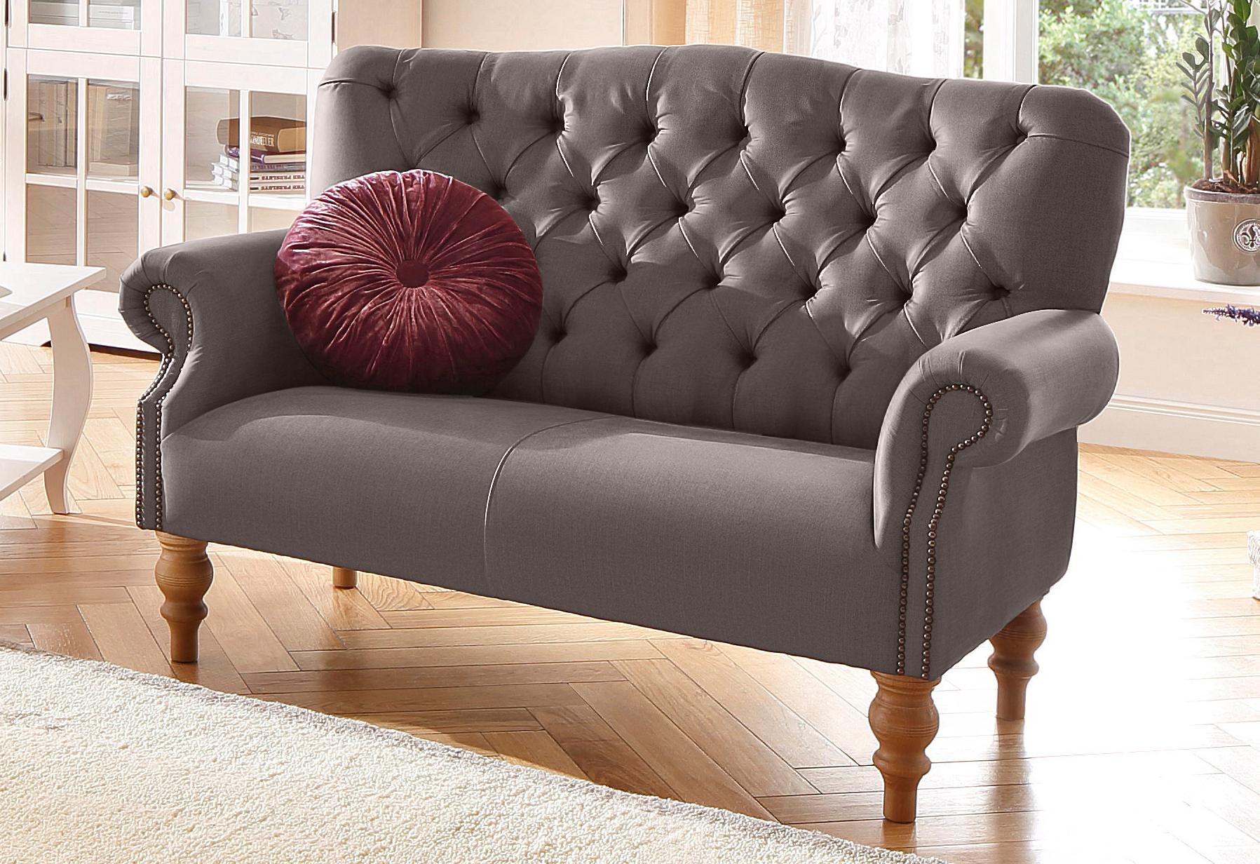 Home affaire Chesterfield-Sofa »Lord«, mit echter Chesterfield-Knopfheftung und Ziernägeln