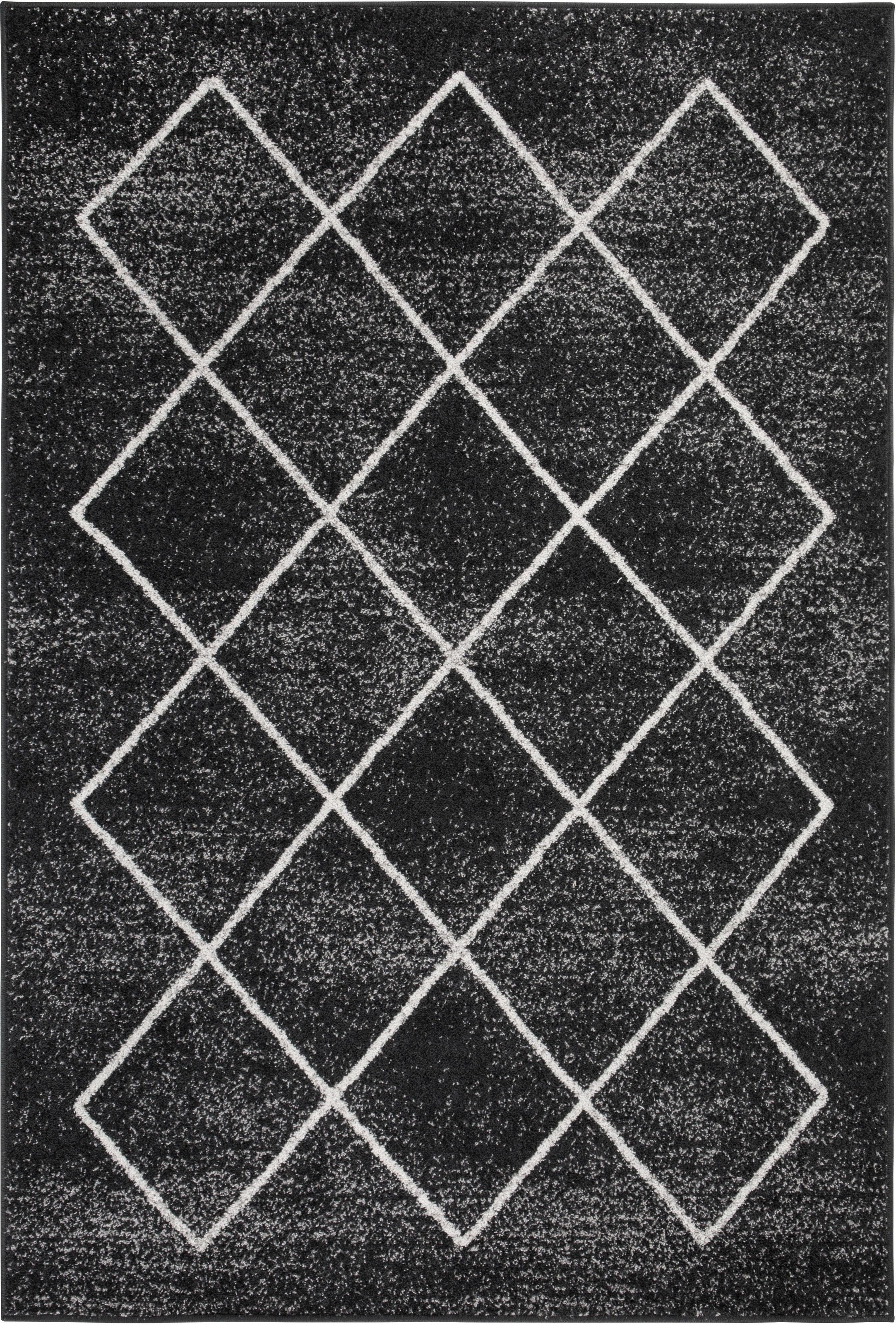 Andiamo Teppich »Bolonia«, rechteckig, 6 mm Höhe, Rauten Design, leicht meliert, Wohnzimmer
