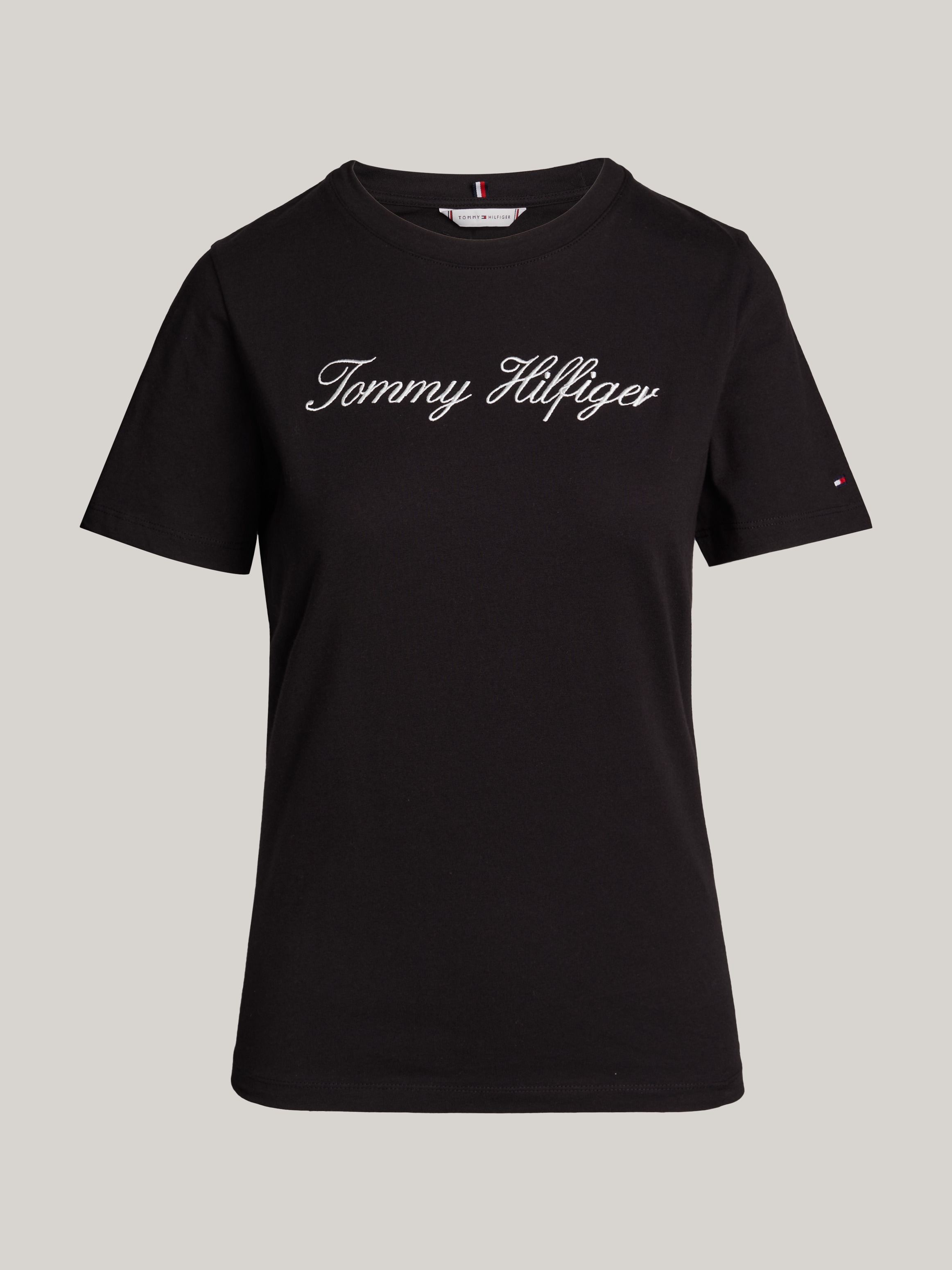 Tommy Hilfiger T-Shirt »NOS SCRIPT REGULAR C-NK SS«, Mit Rundhals und kontrastfarbenem Druck