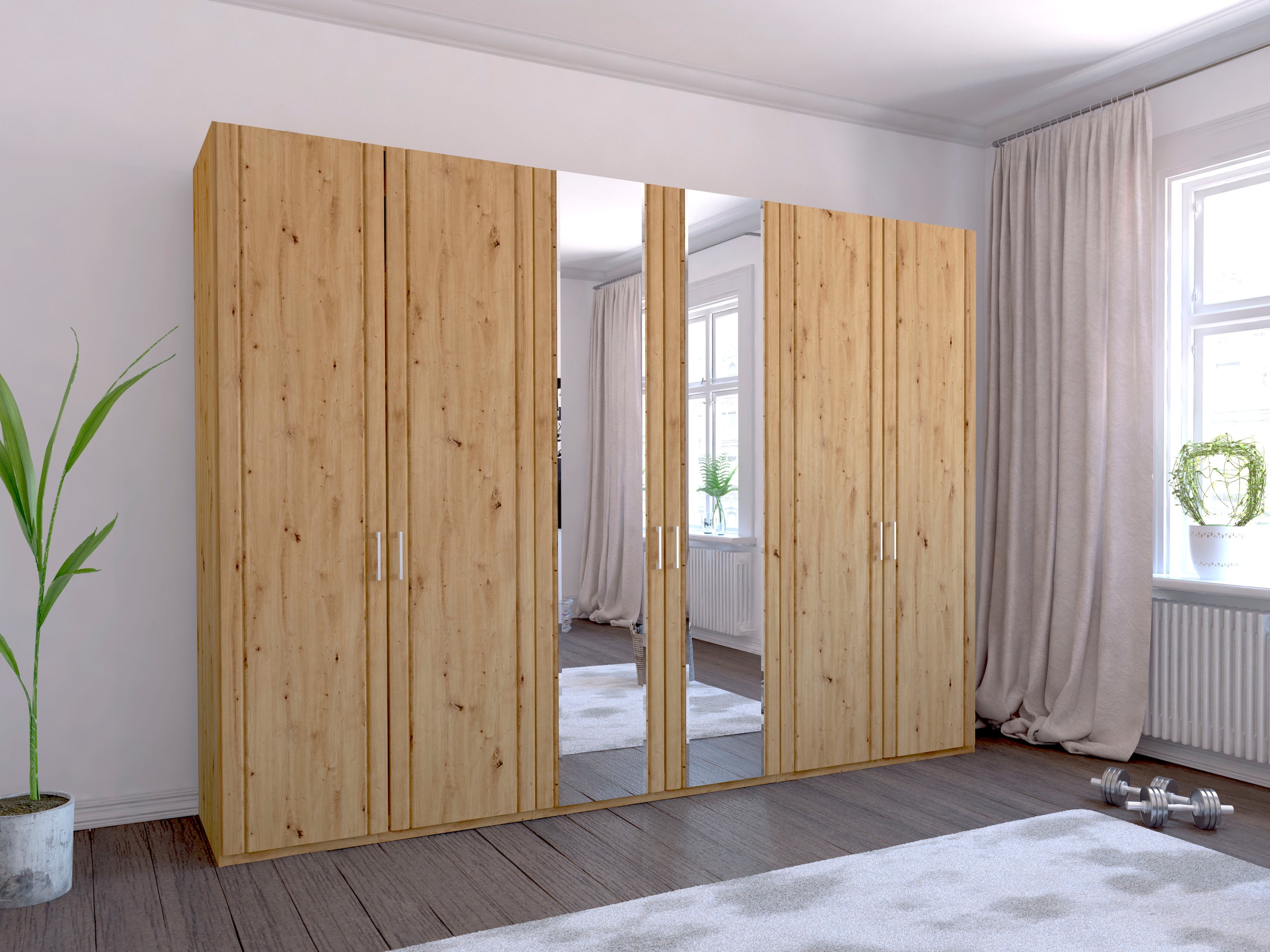 WIEMANN Kleiderschrank "Mainau" mit Holz- und Spiegeltüren günstig online kaufen