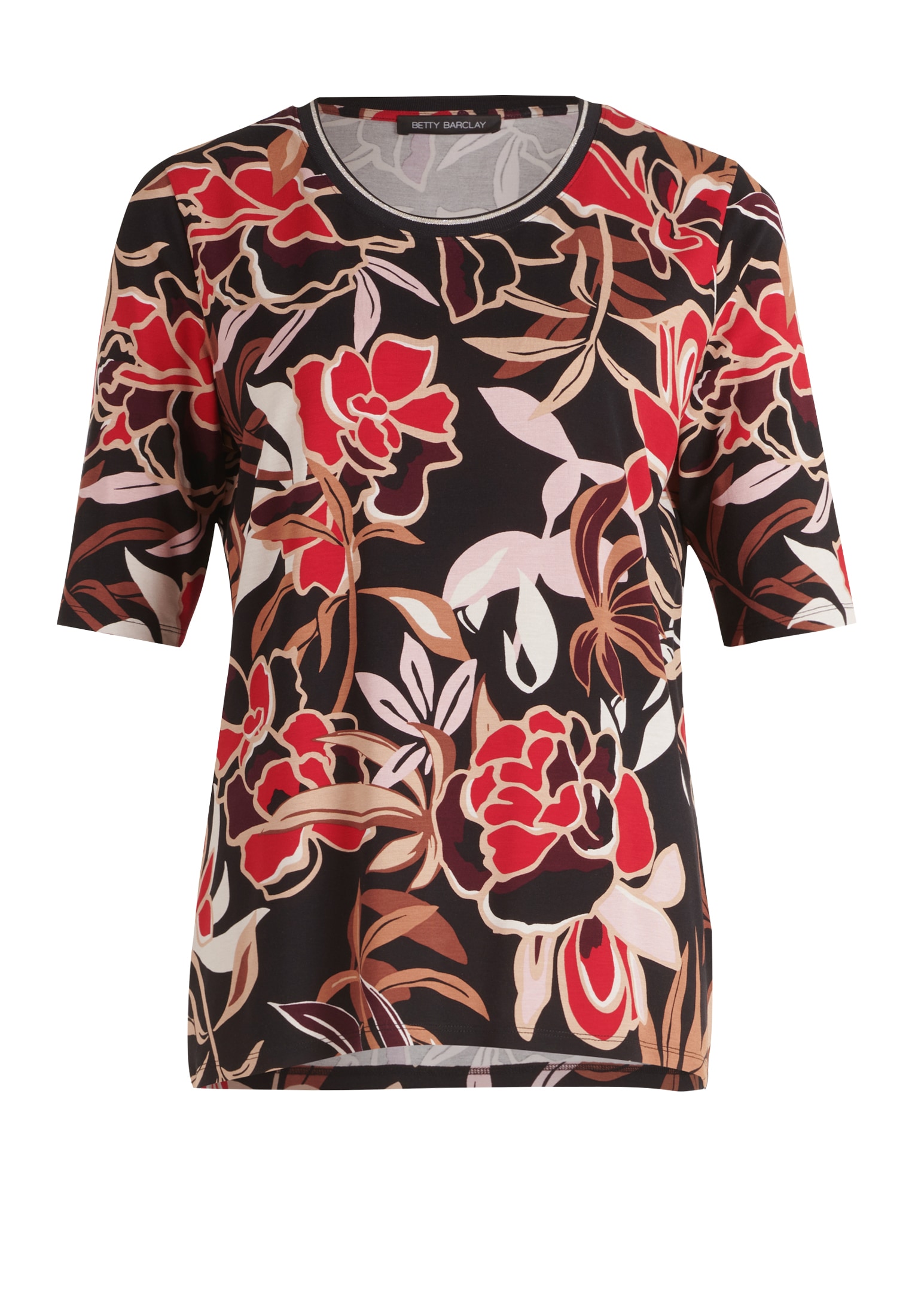 Betty Barclay Kurzarmshirt »Betty Barclay Basic Shirt mit Print«, Rippbündchen