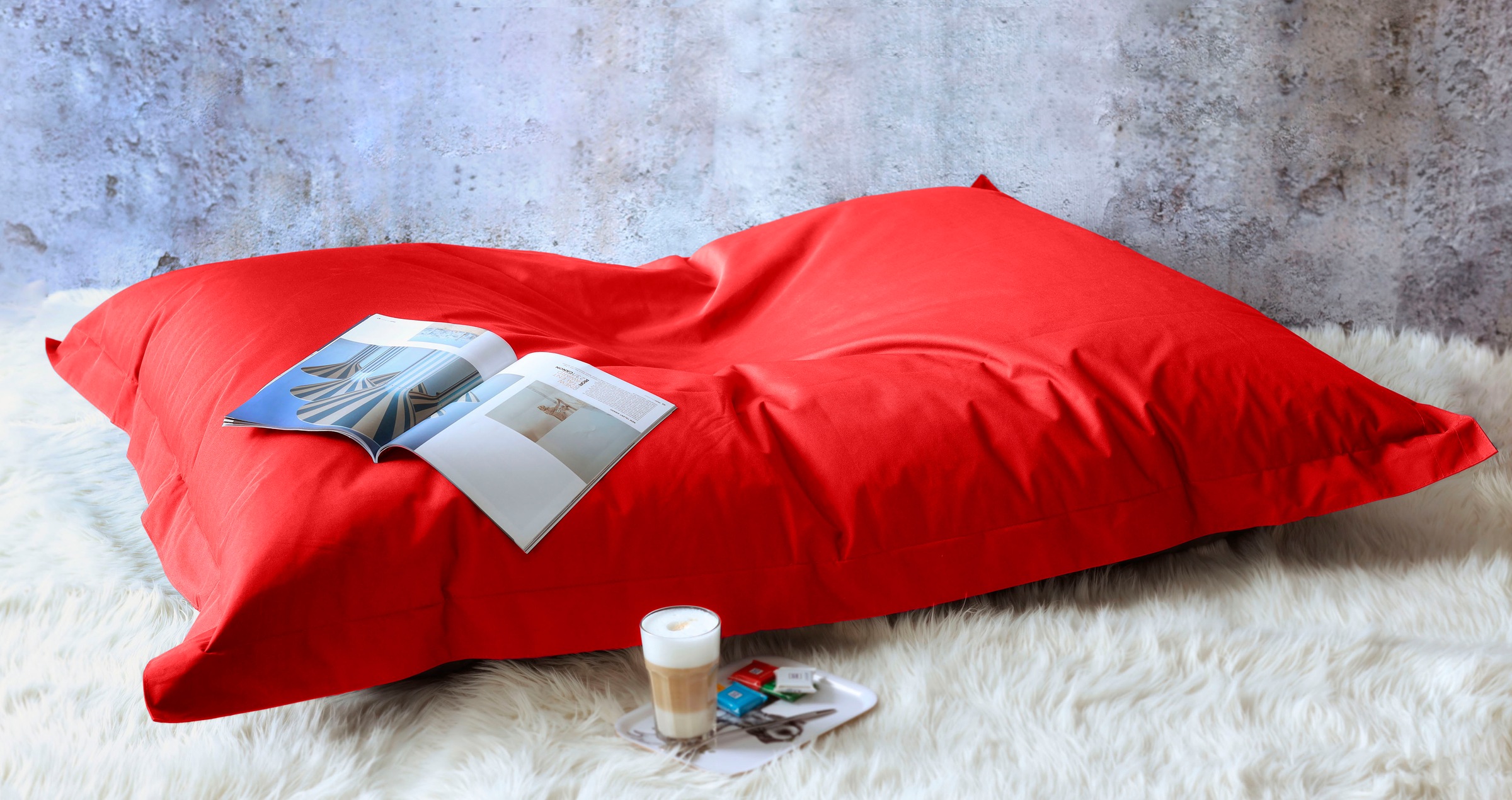 KINZLER Sitzsack »XXL Outdoorfähig« 1 Stk. tlg. Uni Farben, Outdoor geeignet, ideal im Wohnzimmer & Kinderzimmer rot Bezug: 100% Polyester