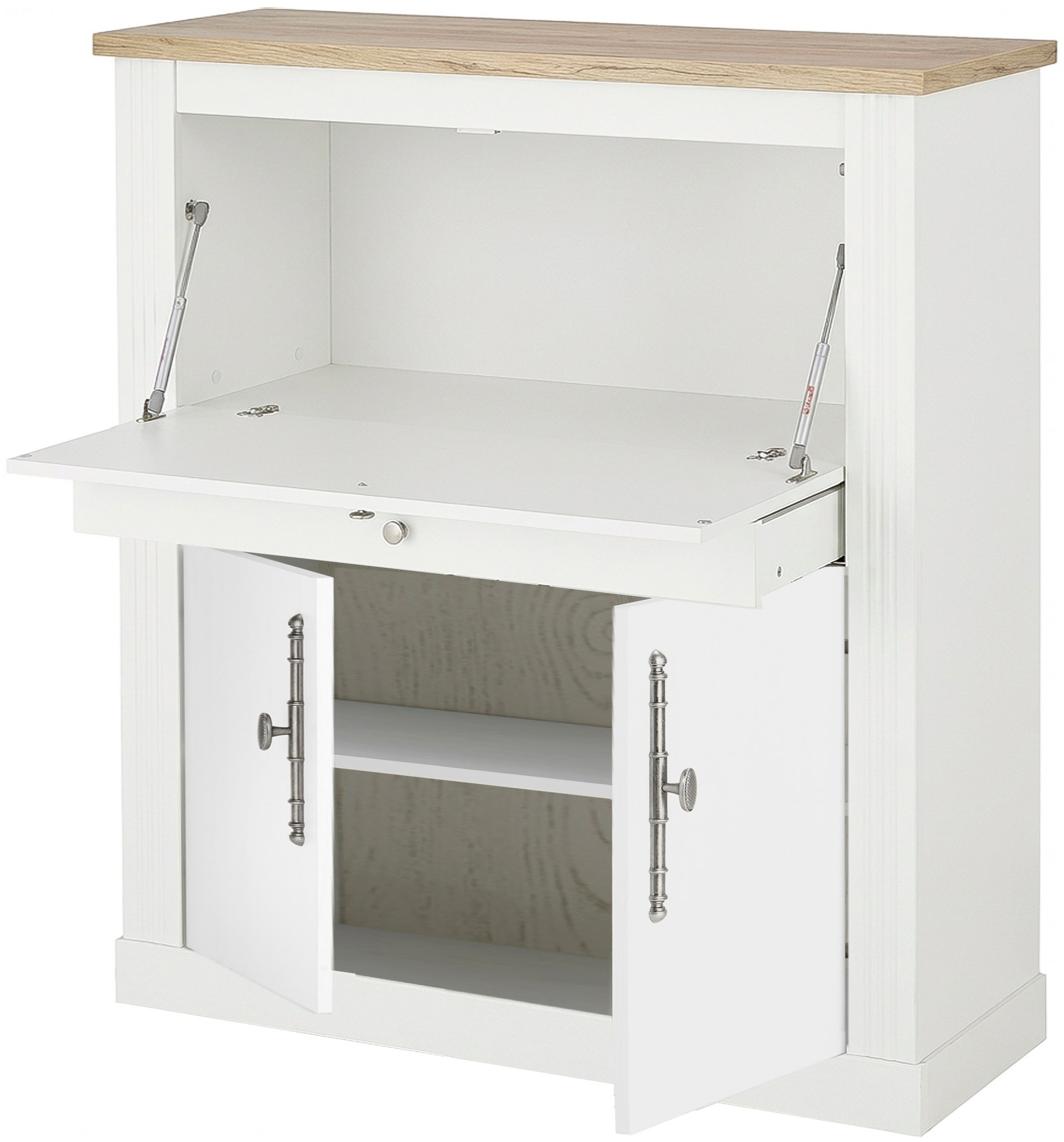 OTTO home Sekretär »Westminster, PC-Schrank mit klappbarer Tischplatte, Schreibtisch« Home-Office-Schreibtisch, Monitor-/Laptopfach, mit Kabelkanal