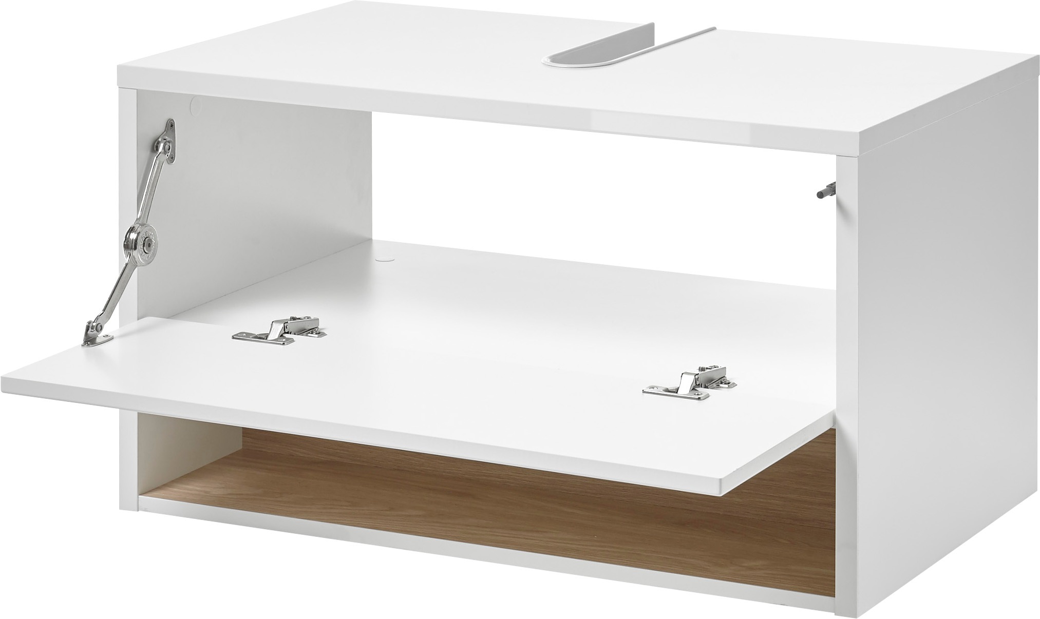 Places of Style Badmöbel-Set »Studio Line, Bad im modernen Design, 2-teiliges Badezimmer«, (2 St.), Unterschrank und Spiegel, in zwei Farben verfügbar, viel Stauraum
