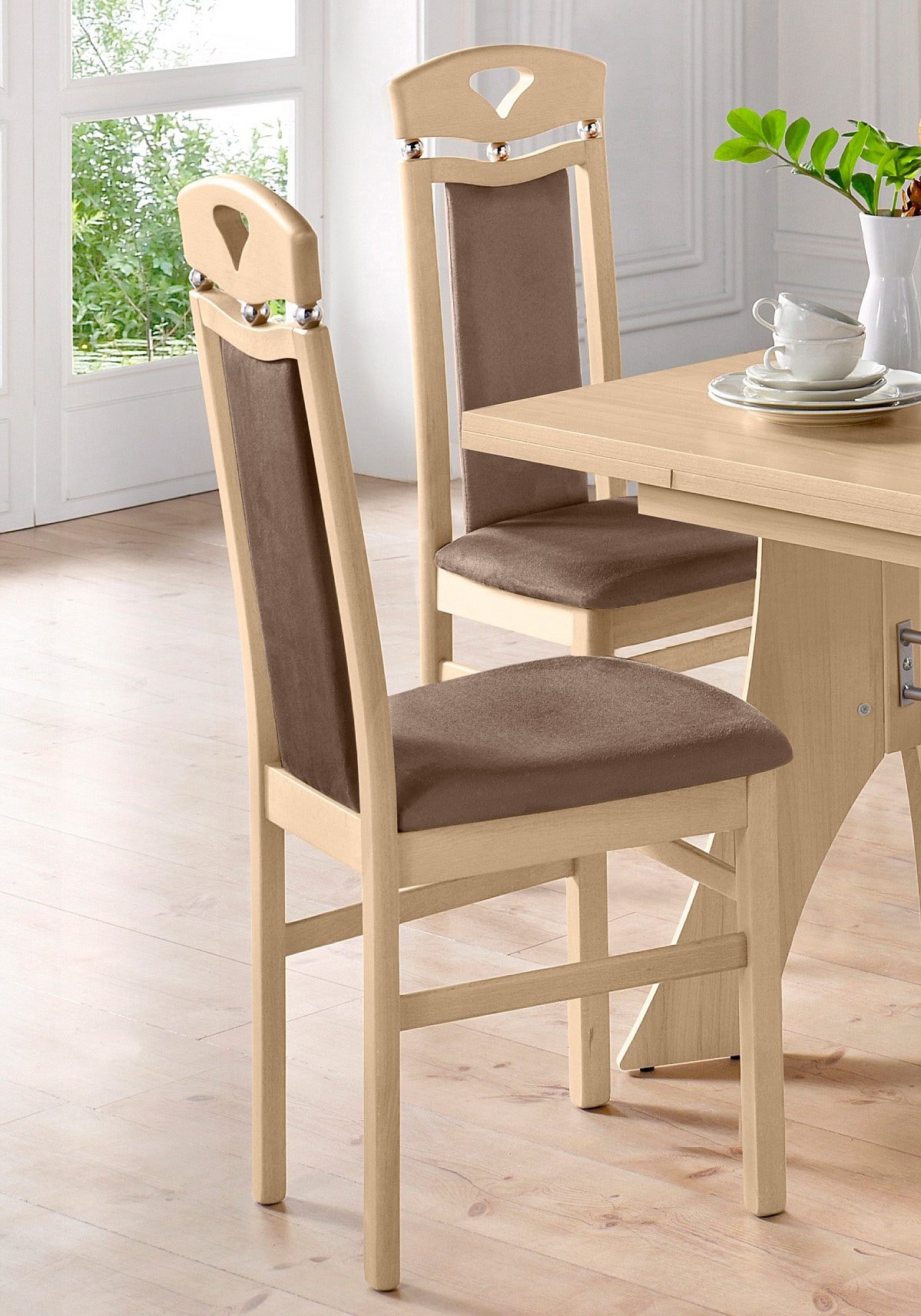 Home affaire Esszimmerstuhl »Berta Küchenstuhl«, (Set), 2 St., Microfaser, günstig online kaufen