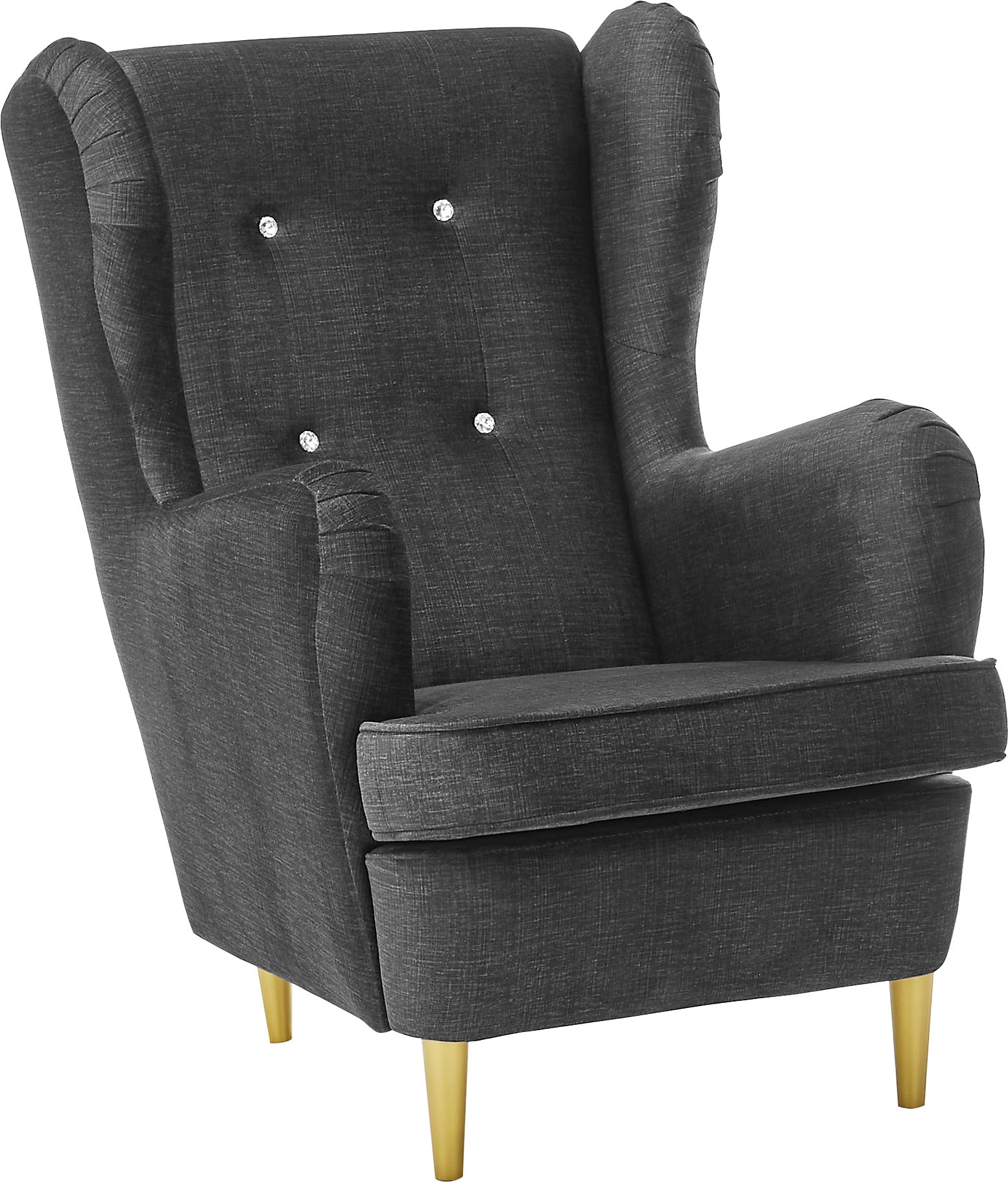 ED EXCITING DESIGN Ohrensessel »Tom«, mit Strasssteinen und goldenen Füßen